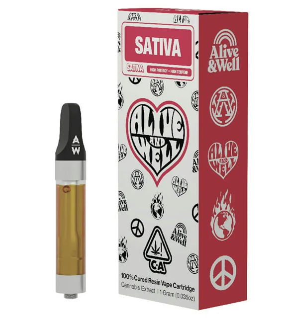 Alive & Well Cured Resin Vape Cartridge - Jenny Kush (1g Sativa) *NEXTDAY DELIVERY ONLY*