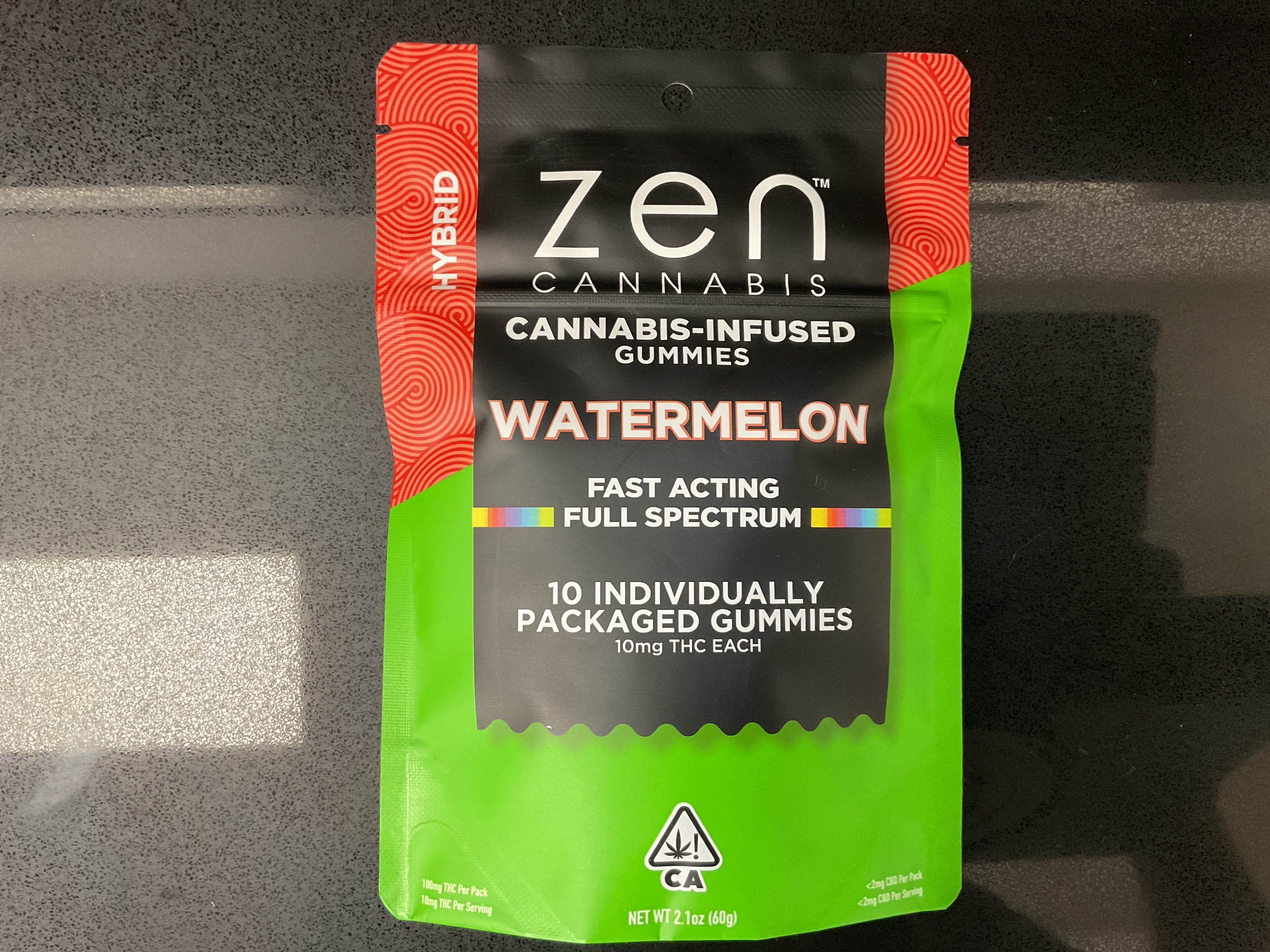 Gummy - ZEN - Hybrid Watermelon 100mg - ZEN - Watermelon Zen Gummies - $14 - Edibles