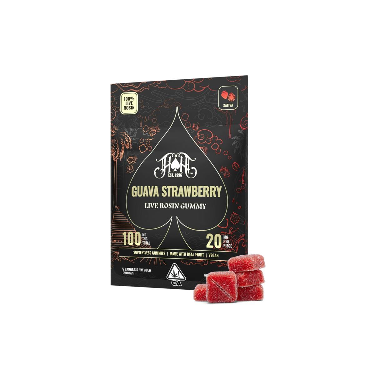 Guava Strawberry Live Rosin Gummies 5-pack - Heavy Hitters -  - $27.50 - Edibles
