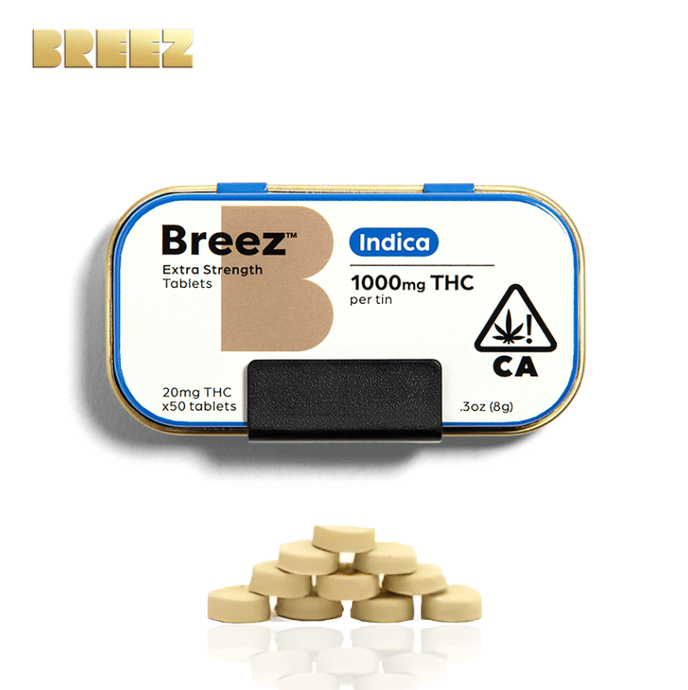 Breez - Indica - Extra Strength Tablets - 1000mg THC - Breez - Indica - $54.99 - Edibles
