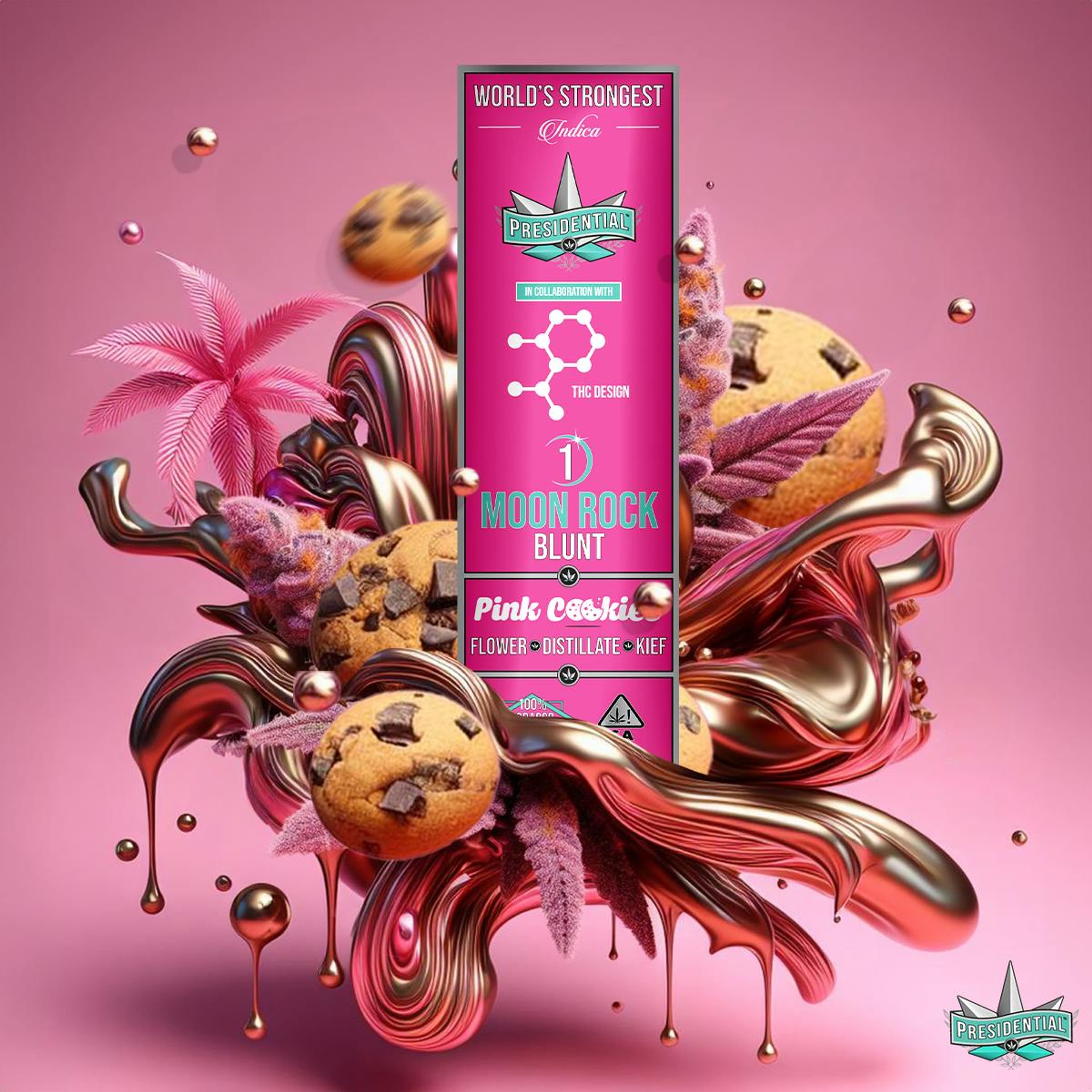 Pink Cookies Blunt 1.5g Moonrock Infused - Presidential - - $18.73 - Pre-Rolls