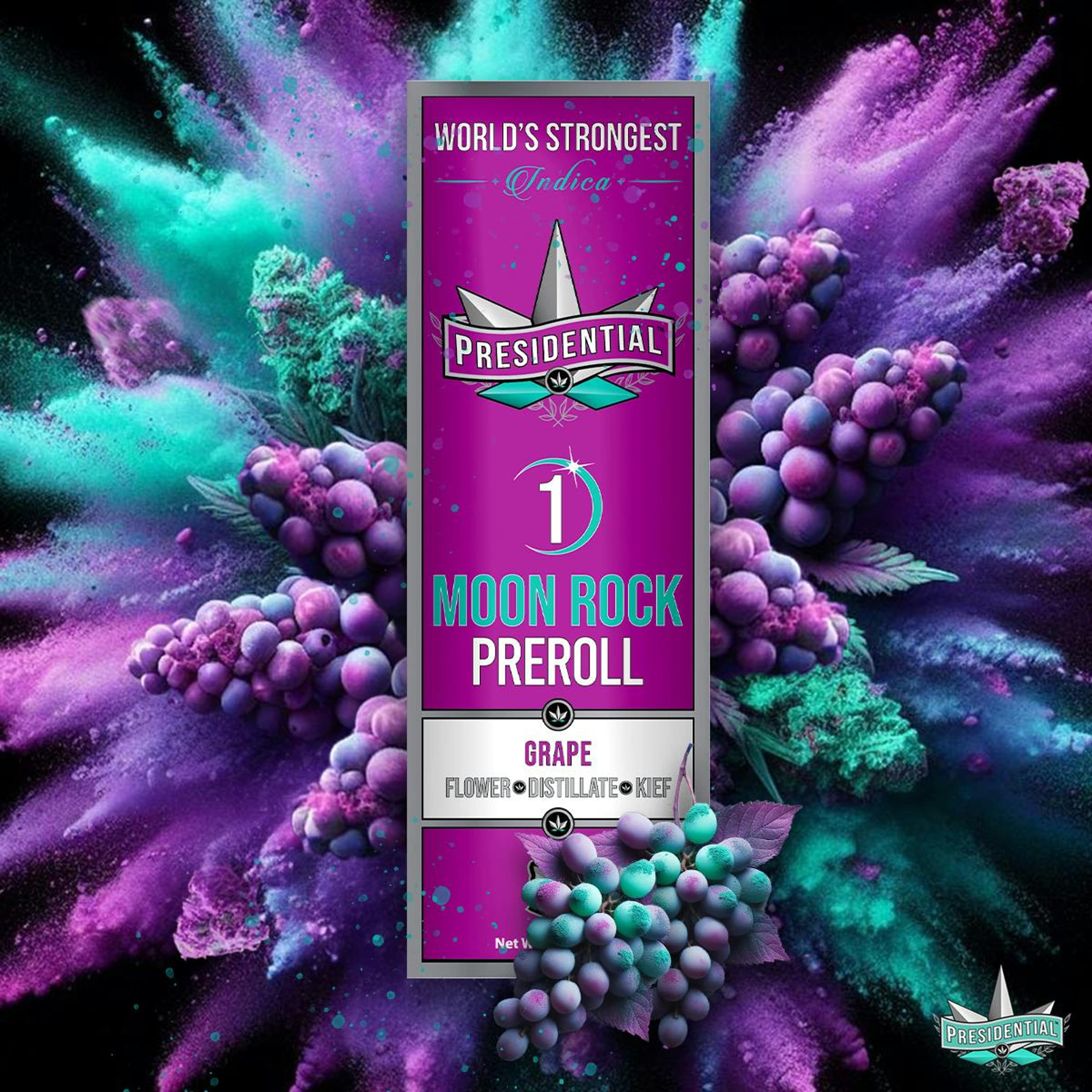 Presidential Moon Rock Preroll - Grape (1g) - Presidential - Grape Infused Preroll Presidential 1g - $19 - Infused Pre-Rolls