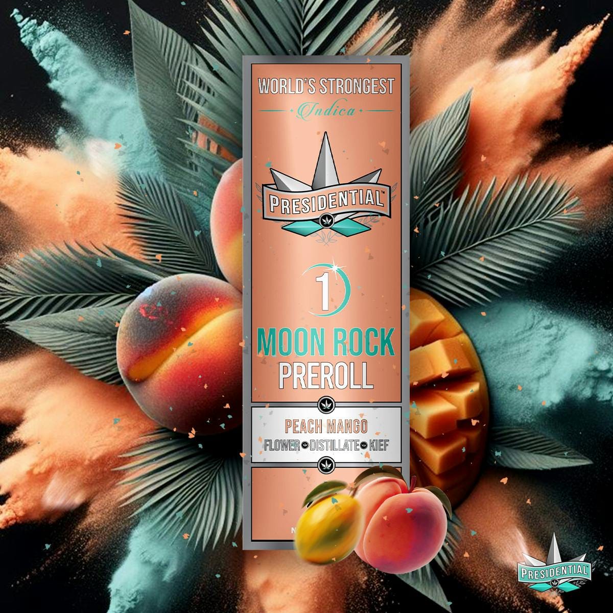 Peach Mango Moon Rock Pre Roll - 1g - Presidential -  - $16 - Infused Pre-Rolls