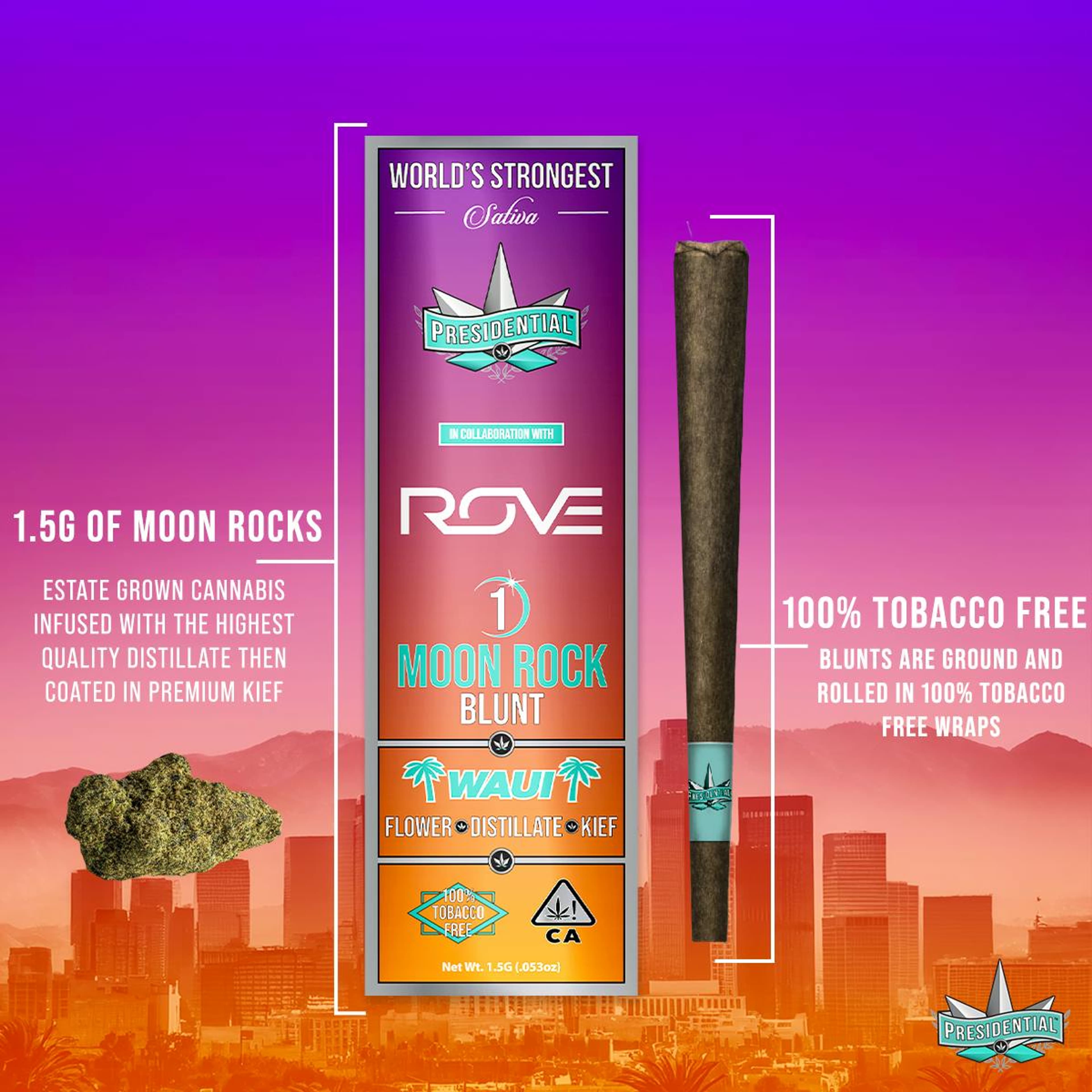 Waui Blunt 1.5g Moonrock Infused - Presidential - - $18.01 - Pre-Rolls