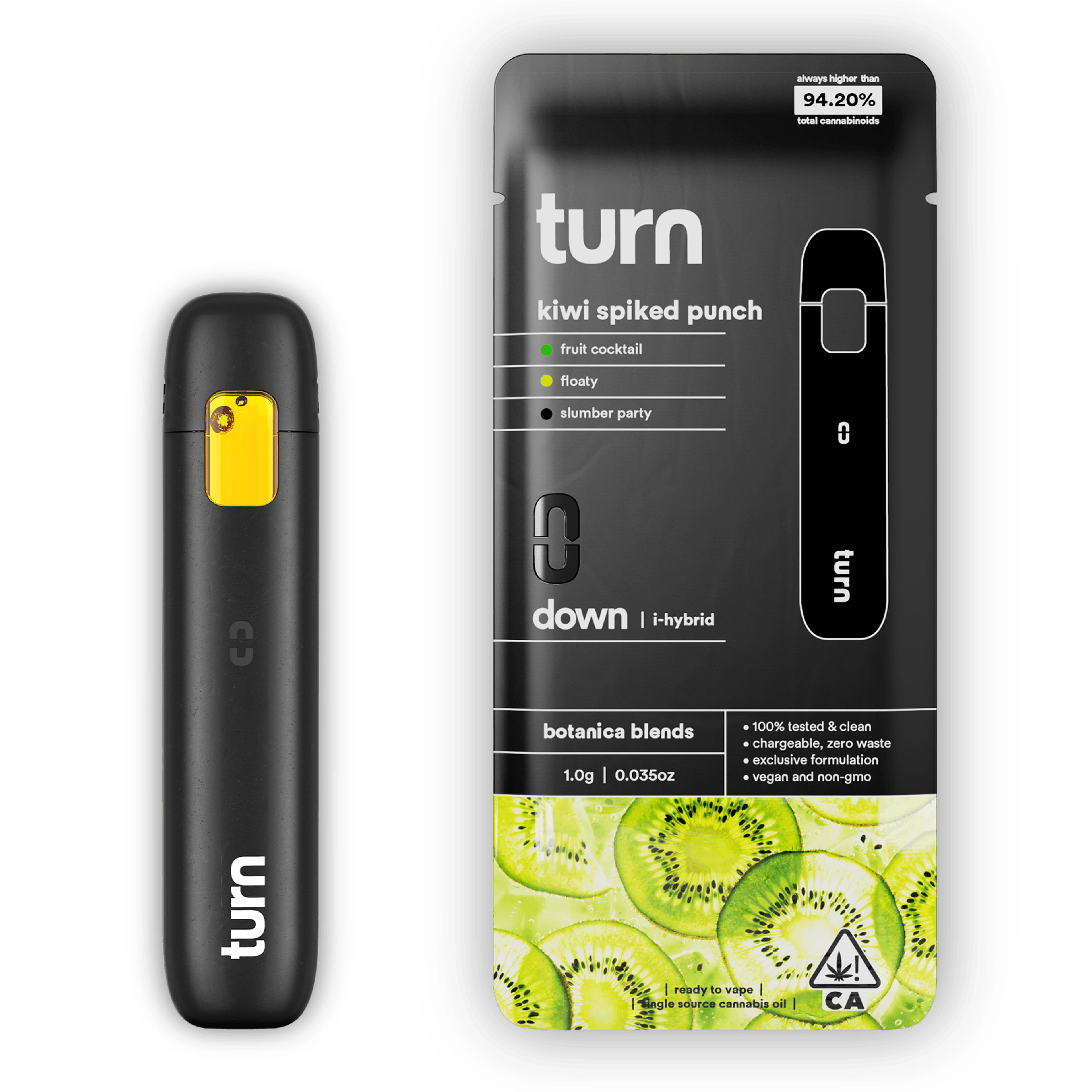 Kiwi Spiked Punch (IH) AIO - 1g Botanica Blends - Turn - Kiwi Spiked Punch (I/H) - $27.30 - Cartridges