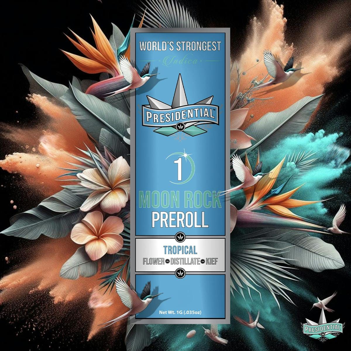 Tropical Moon Rock Pre Roll - 1g - Presidential -  - $16 - Infused Pre-Rolls