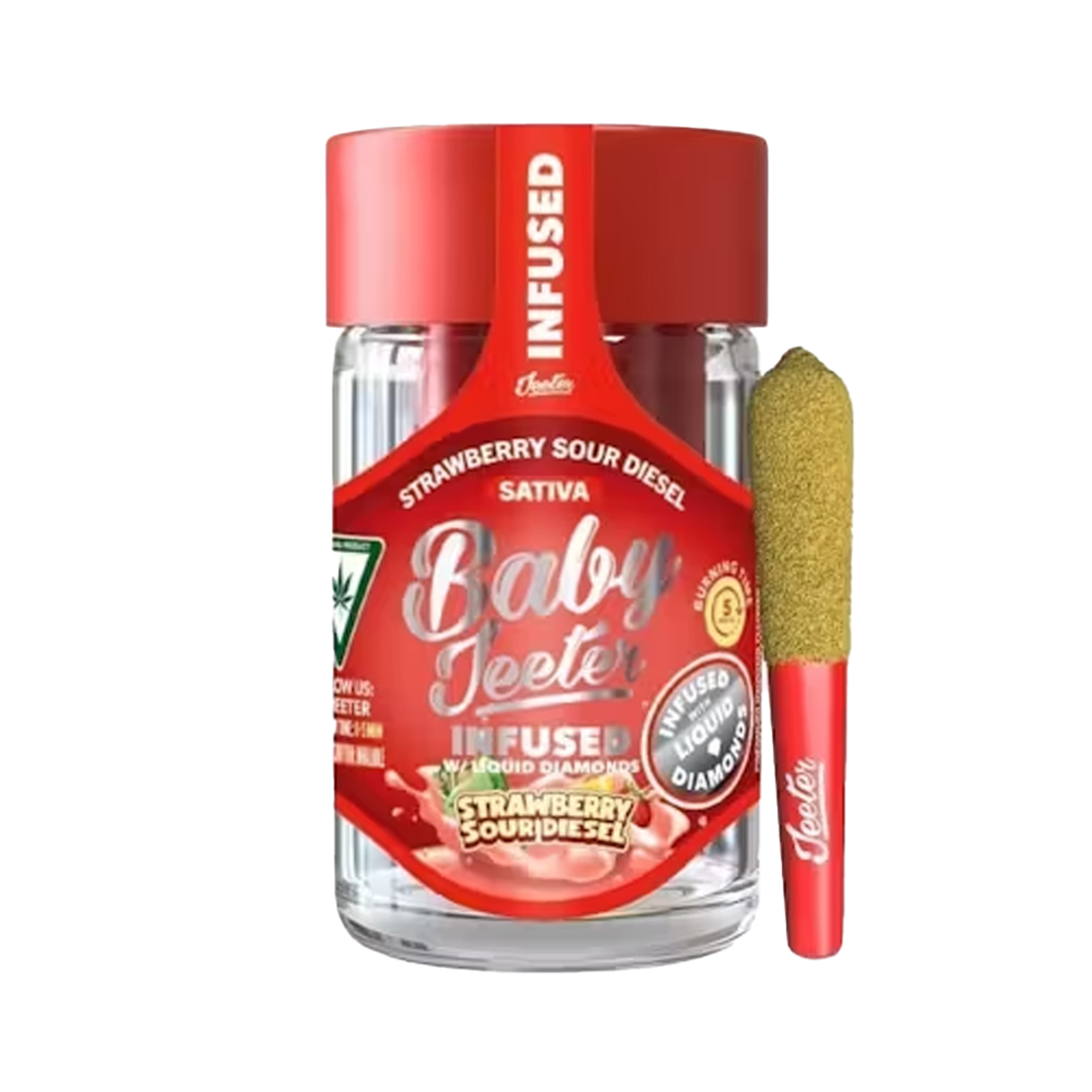 Strawberry Sour Diesel Quad Infused Baby Jeeter Pre-Rolls (5PK) (2.5G) - Jeeter - (5PK) (2.5G) - $30 - Preroll