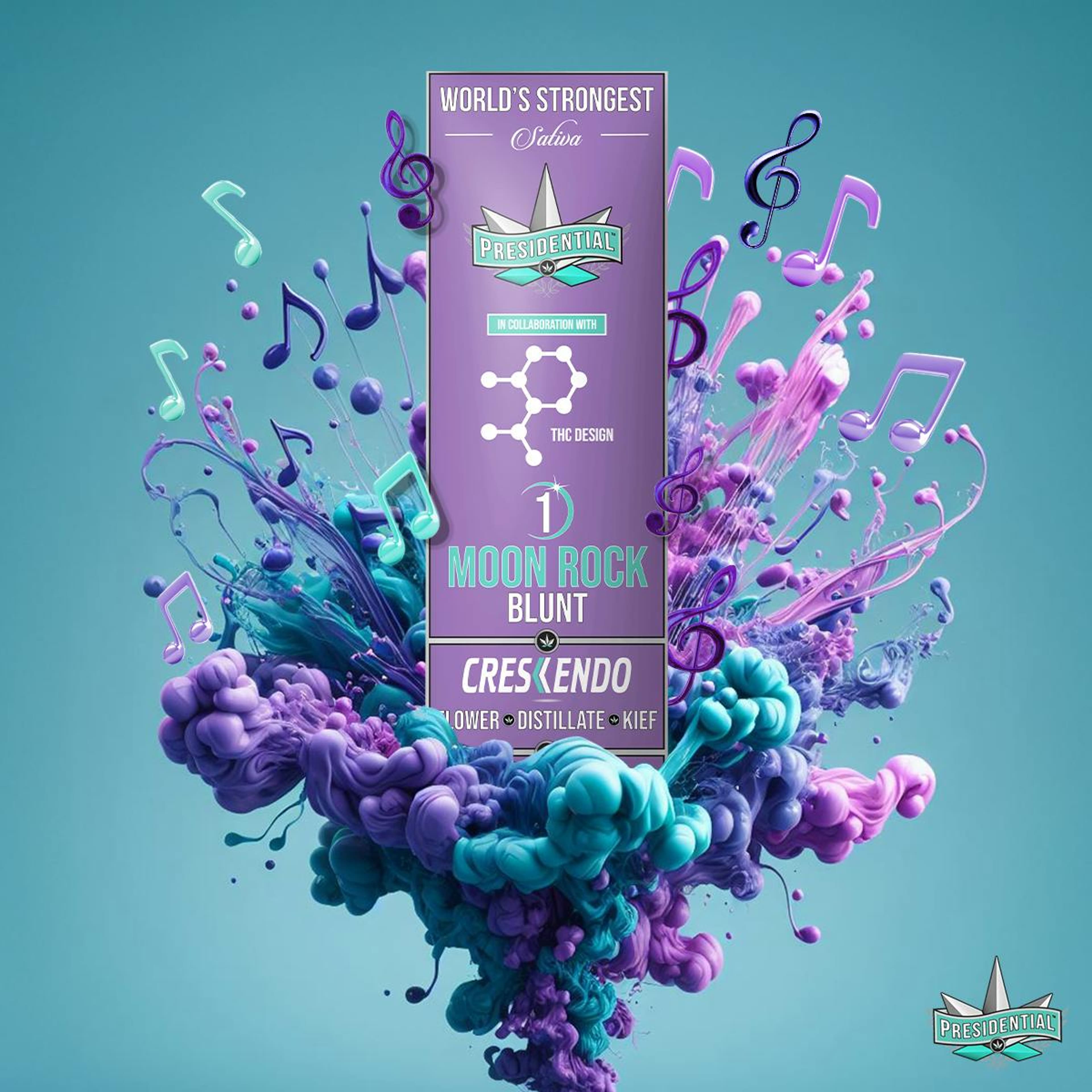 Crescendo THC Design x Presidential Moon Rock Blunt - 1.5g - Presidential - - $25 - Infused Pre-Rolls