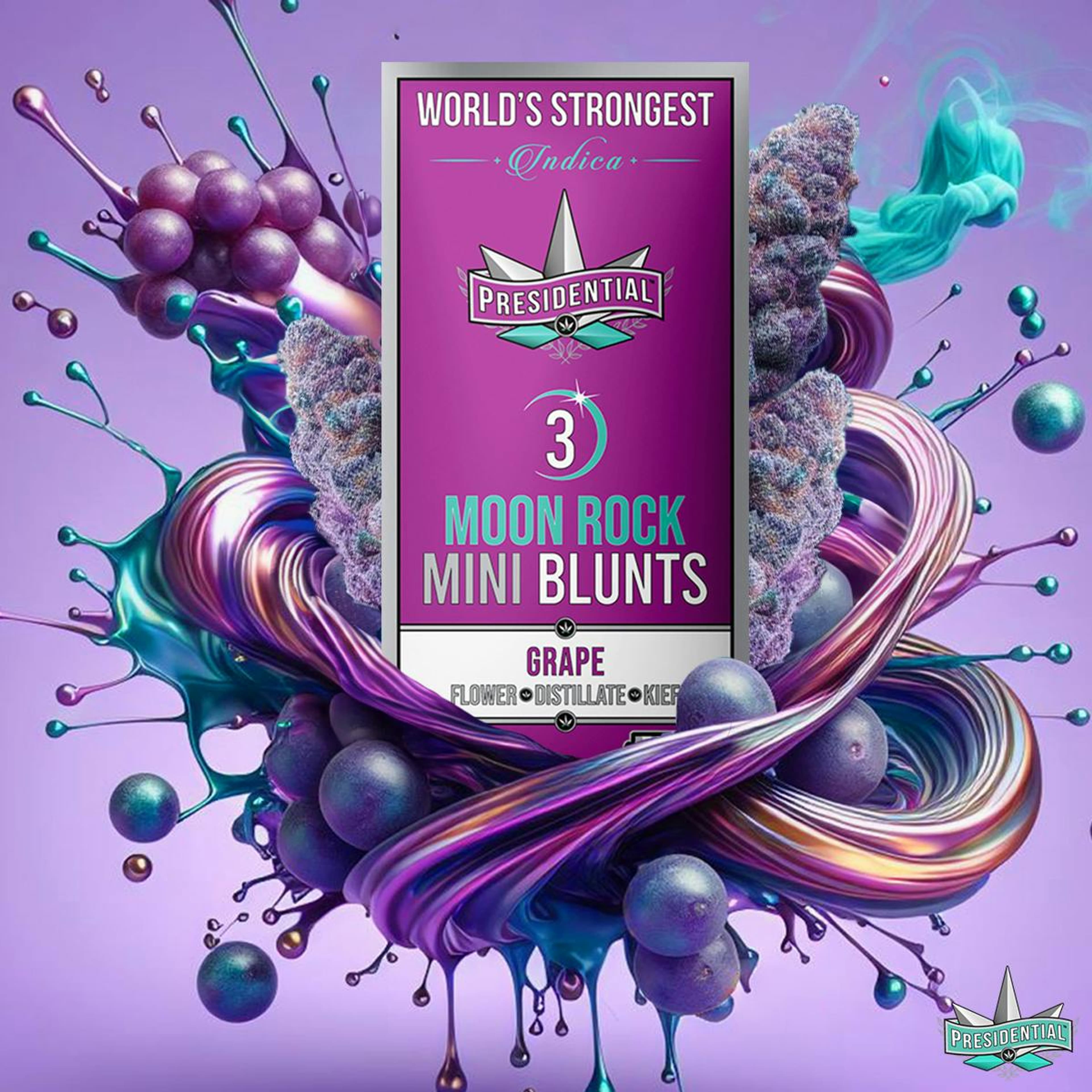 Presidential Pee-Wee Moon Rock Blunts -Grape (2.1g) - Presidential - Presidential Pee-Wee Moon Rock Blunts -Grape (2.1g) - $36 - Infused Pre-Rolls