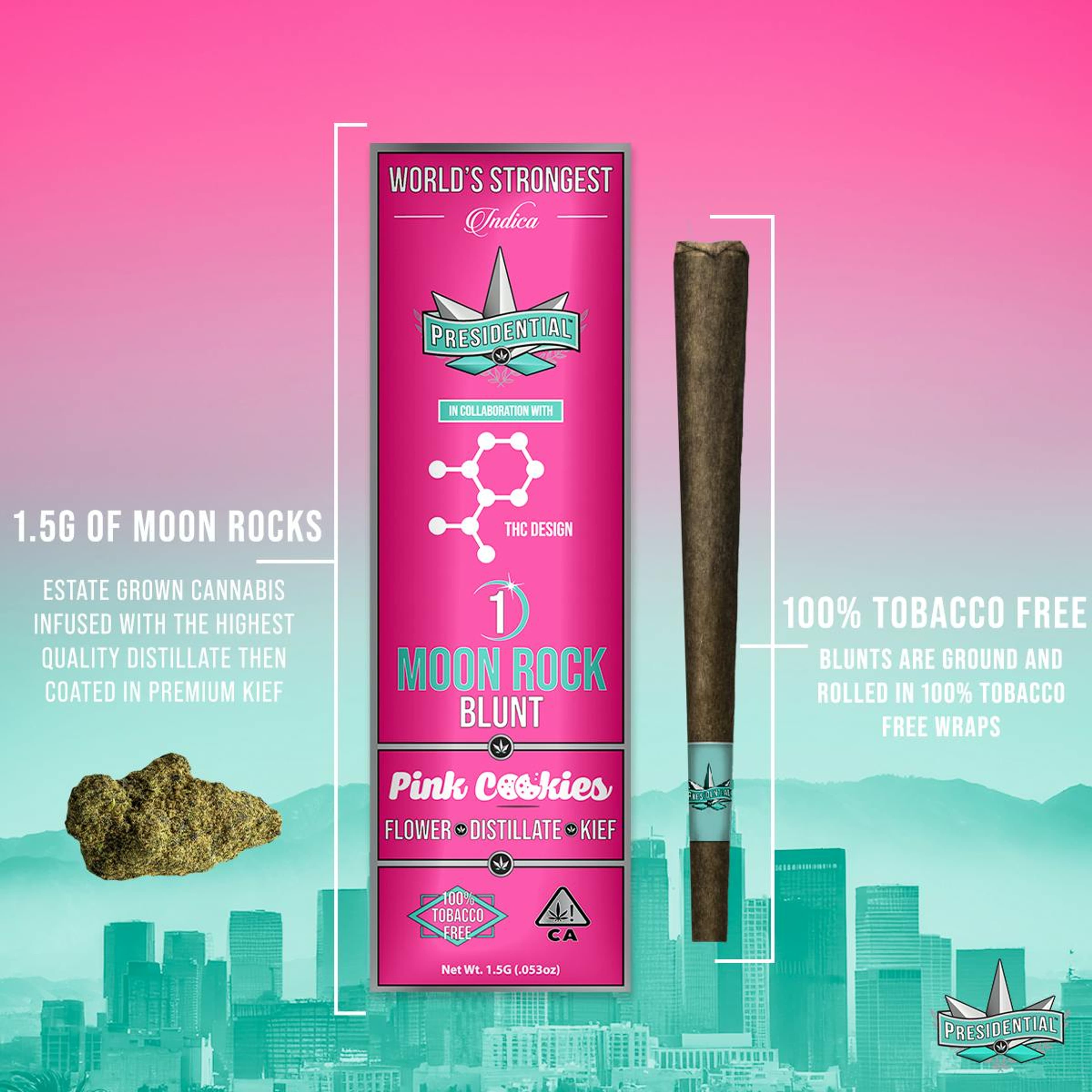 Pink Cookies Blunt 1.5g Moonrock Infused - Presidential - - $18.73 - Pre-Rolls
