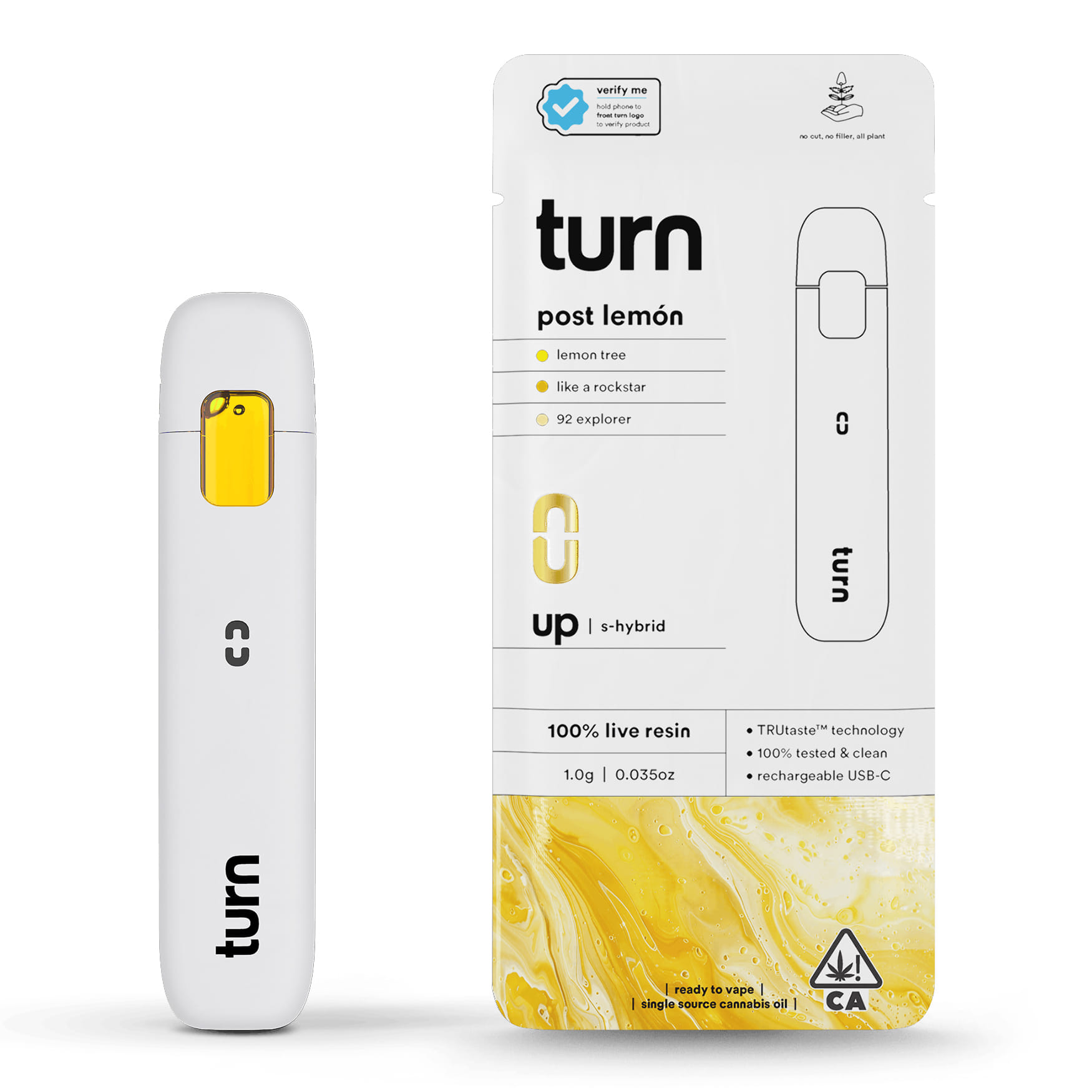 Post Lemon (S) Live Resin AIO - 1g - Turn - Post Lemon (S) - $38.60 - Cartridges
