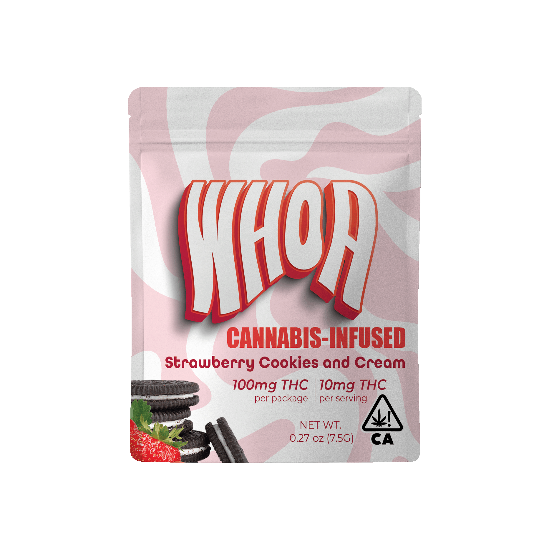 STRAWBERRY COOKIES AND CREAM 100MG BAR - WHOA -  - $8 - Edible (weight - each)