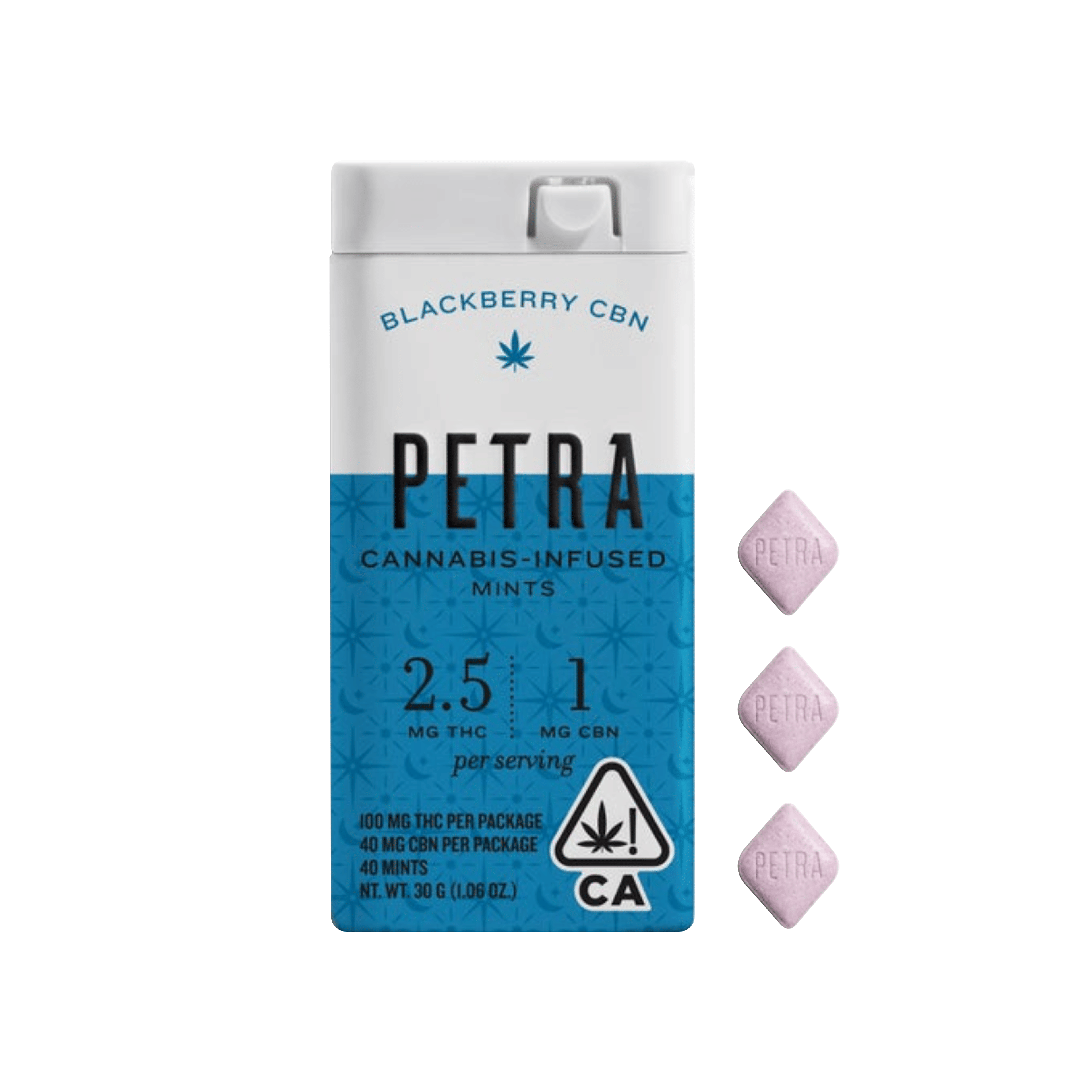 Petra Mints | Blackberry 2.5:1 CBN - 100mg - Petra Mints by Kiva - - $22 - Edibles