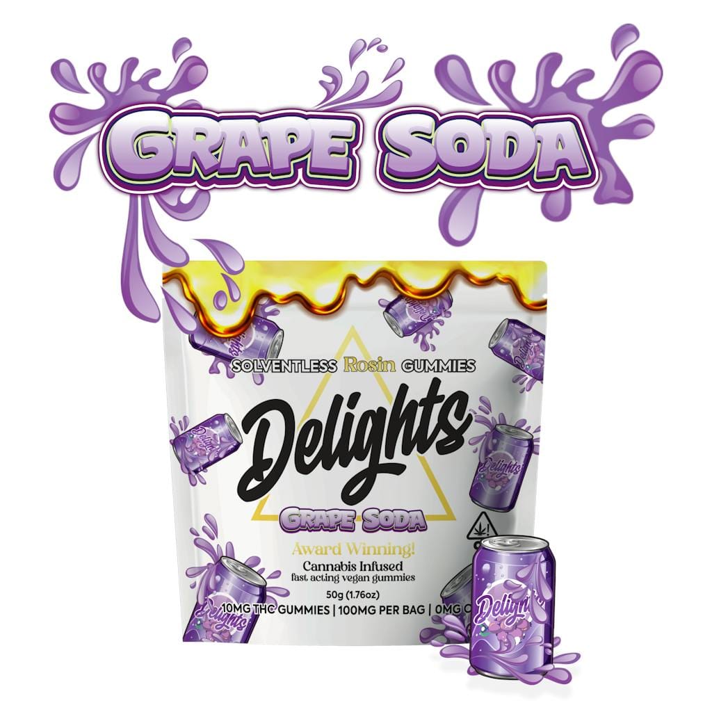 GRAPE SODA SOLVENTLESS ROSIN GUMMIES 10PK 100MG - DAB DADDY -  - $8.50 - Edibles