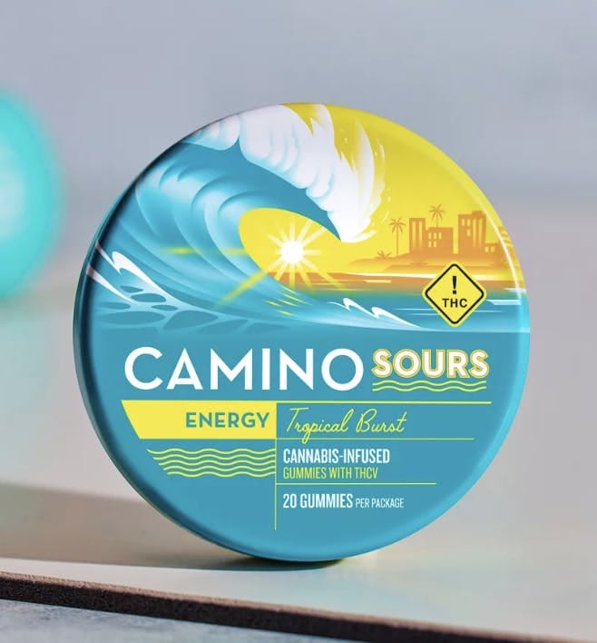Camino Sours 'Energy' Tropical Burst Gummies 200MG THC/100MG THCv - Kiva Confections -  - $25 - Edibles