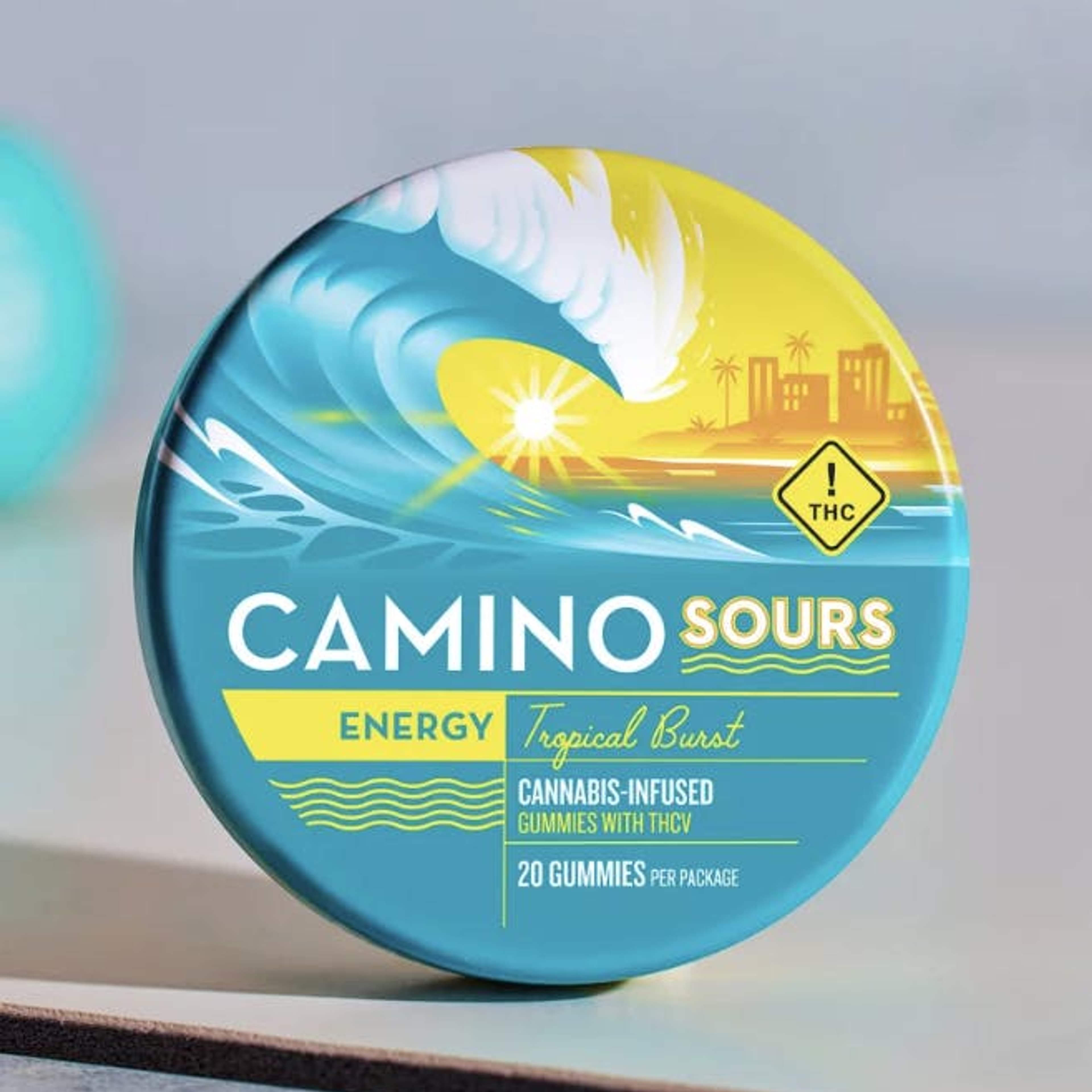 Camino Sours 'Energy' Tropical Burst Gummies 200MG THC/100MG THCv - Kiva Confections - - $25 - Edibles