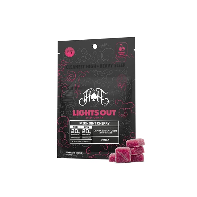 Midnight Cherry | Indica - Lights Out Sleep Gummies - 100mg THC | 100mg CBN