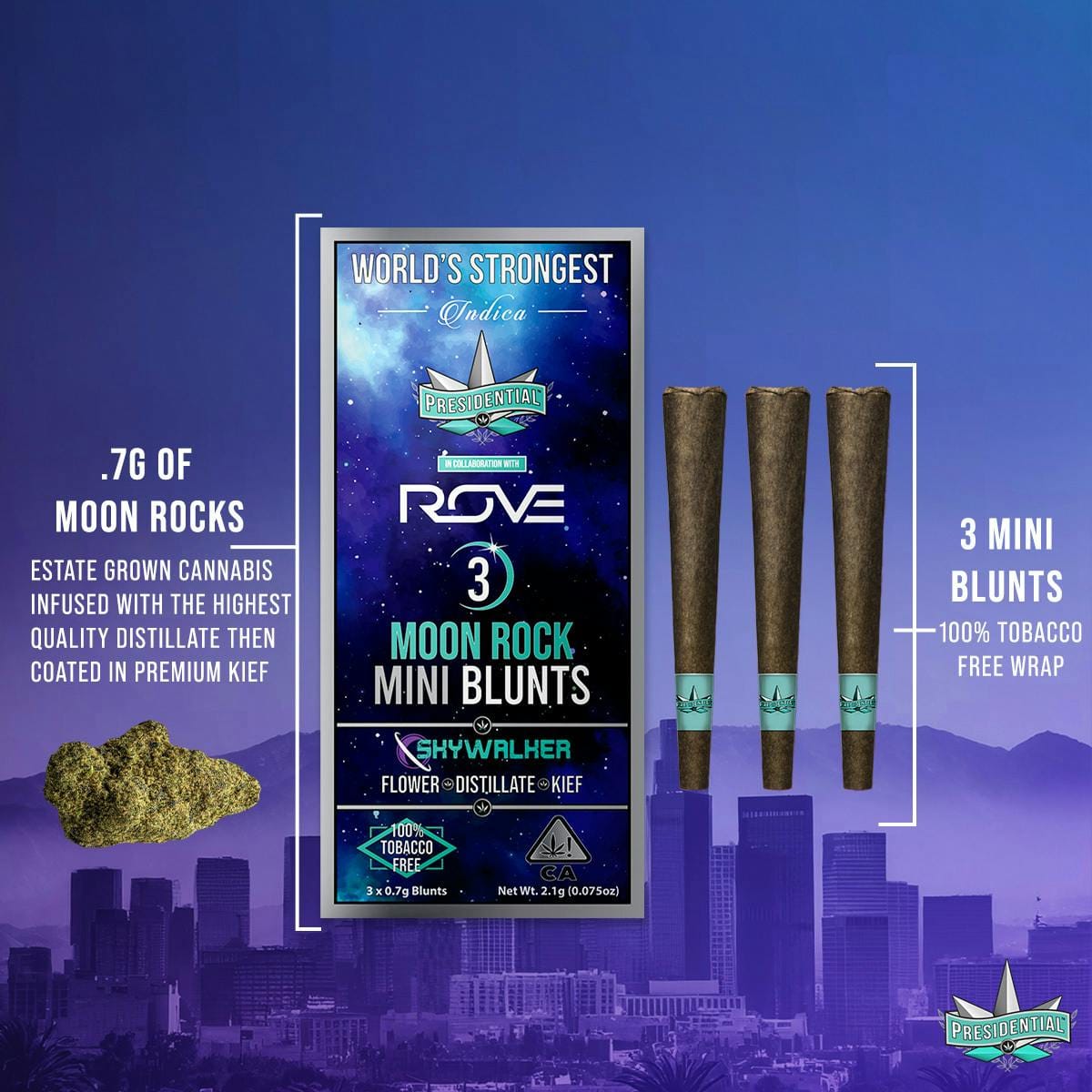 Skywalker Mini Blunts 2.1g Infused Moonrock - Presidential -  - $24.49 - Pre-Rolls