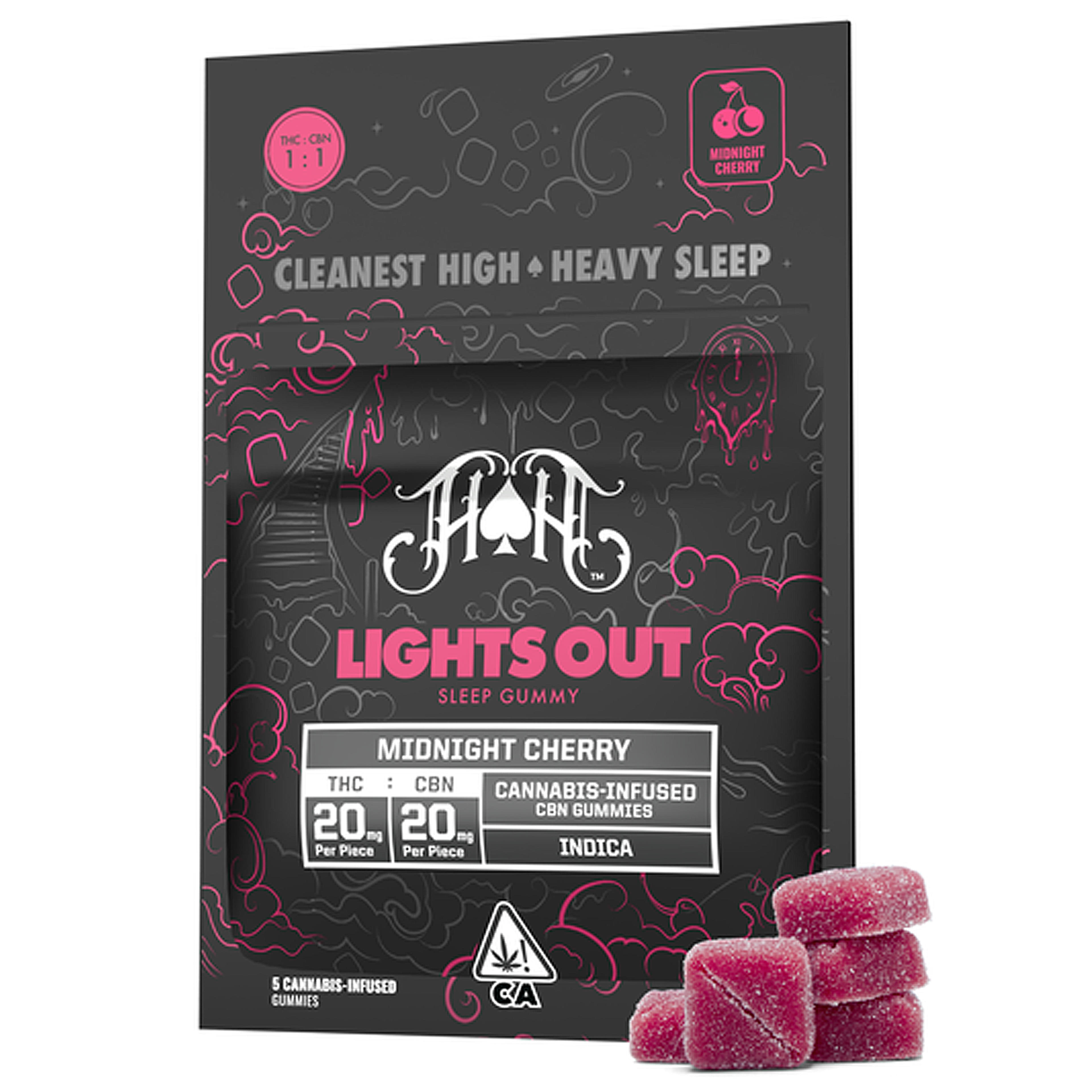 Lights Out: Midnight Cherry CBN Gummies - Heavy Hitters - Midnight Cherry Gummy - $20.46 - Edibles