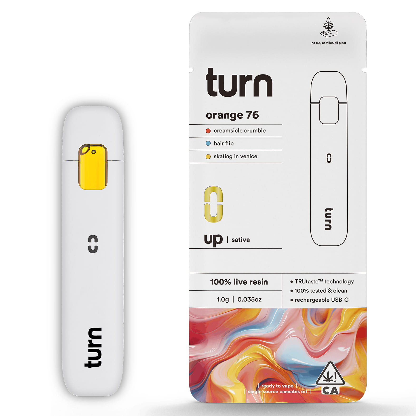 Orange 76 (S) Live Resin AIO - 1g - Turn - Orange 76 (S) - $38.60 - Cartridges