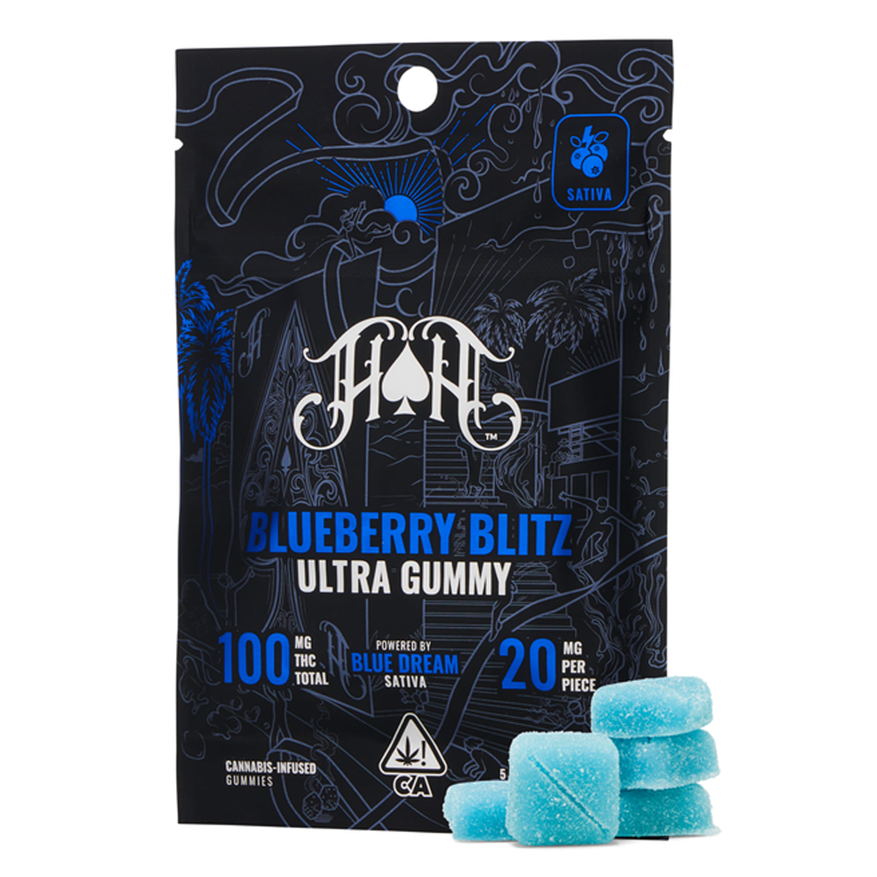 Heavy Hitter's Blueberry Blitz Gummy Pack - Heavy Hitters - Blueberry Blitz  [S] - $22 - Edibles