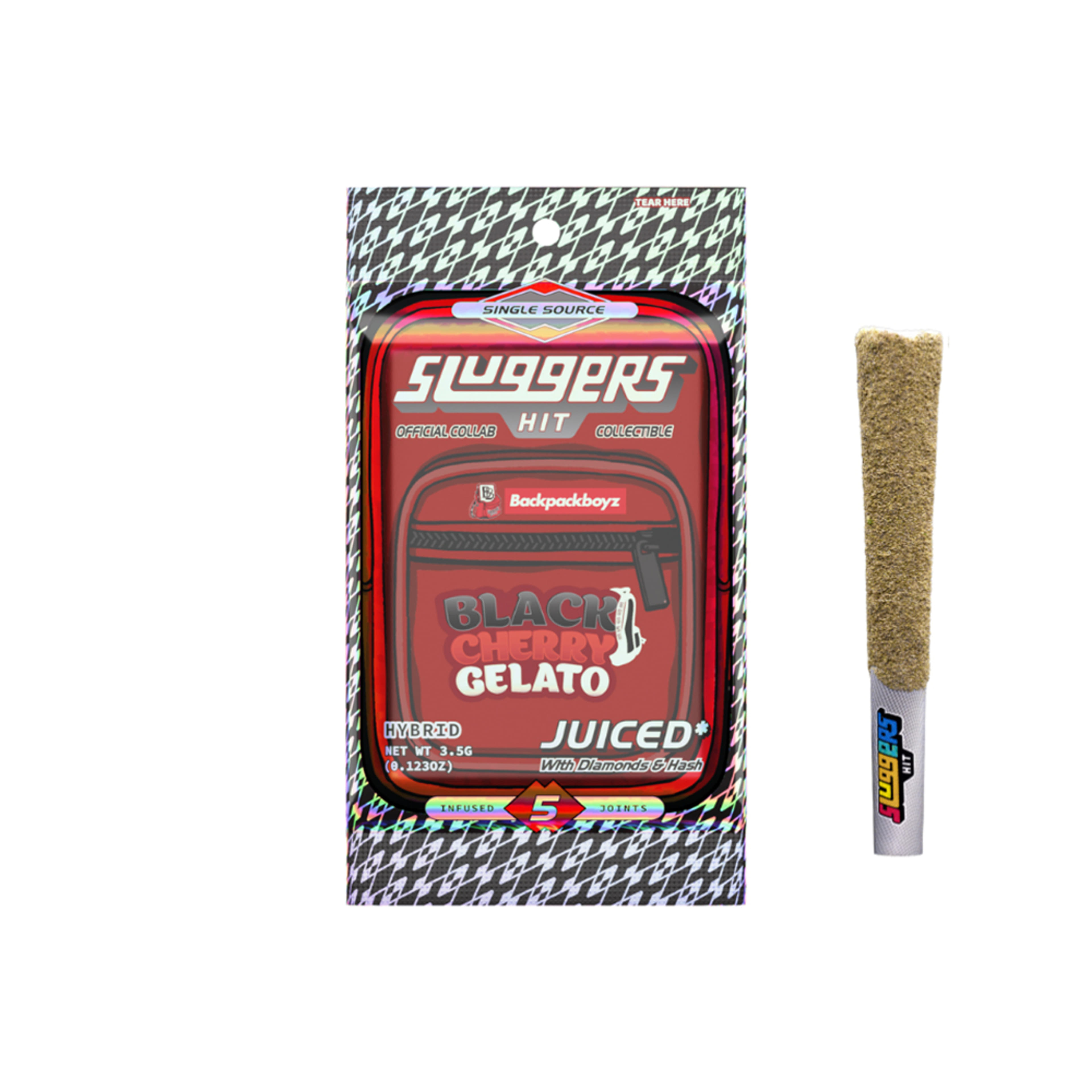 Black Cherry Gelato 5PK Infused Prerolls - Sluggers Hit - - $31.35 - Pre-Rolls