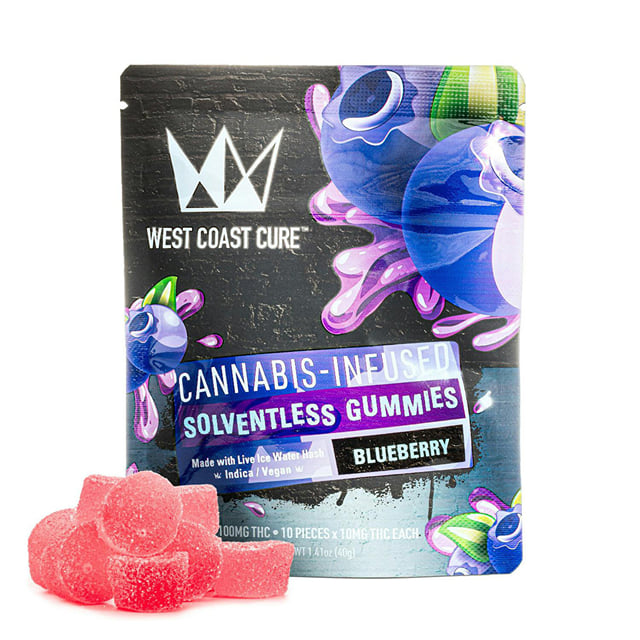 West Coast Cure Hash Gummies - Blueberry (100mg/10-pack Indica)