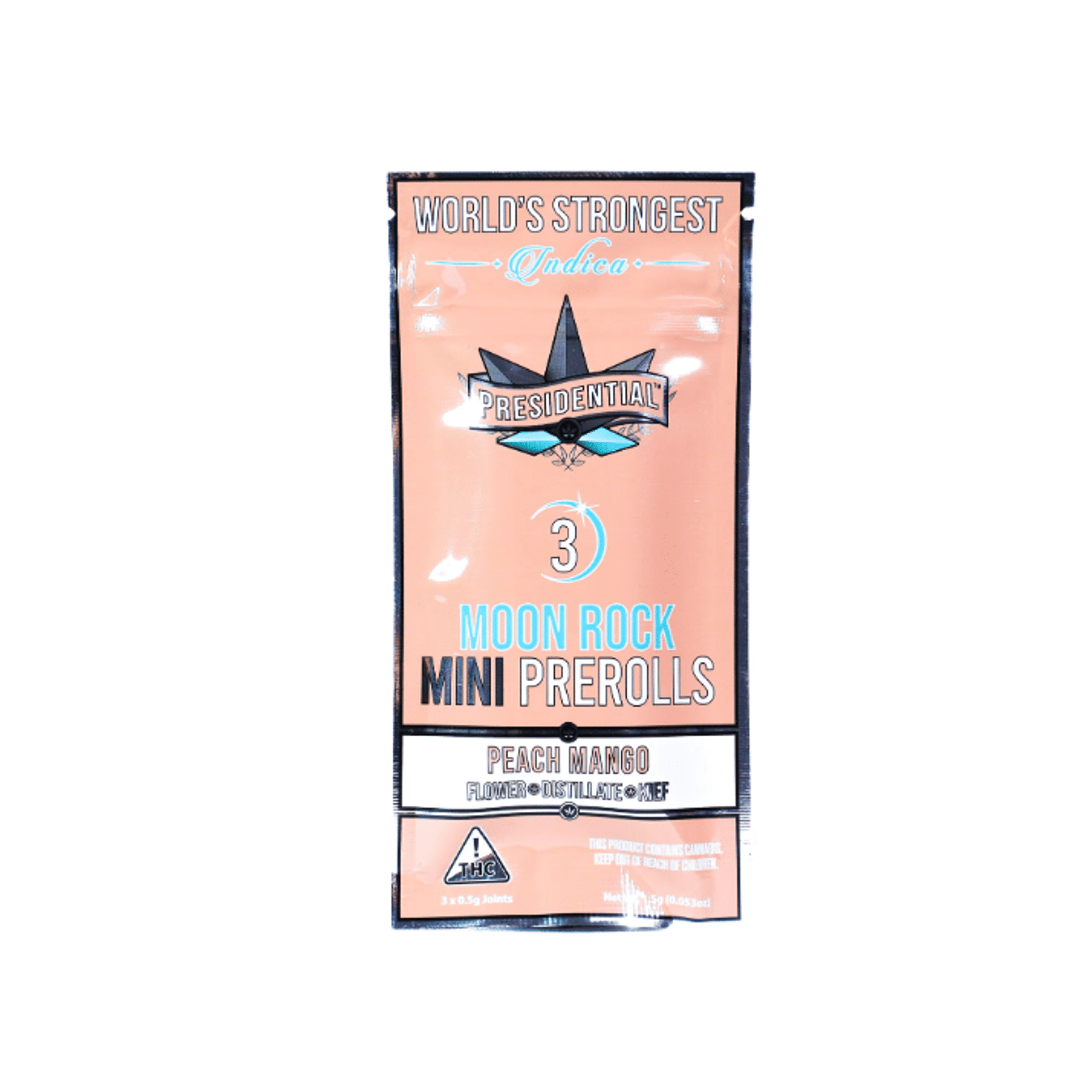 Presidential Mini | .5gx3pk - Peach Mango - Moon Rock Infused Pre-Rolls - Indica - Presidential - - $23 - Pre-Rolls