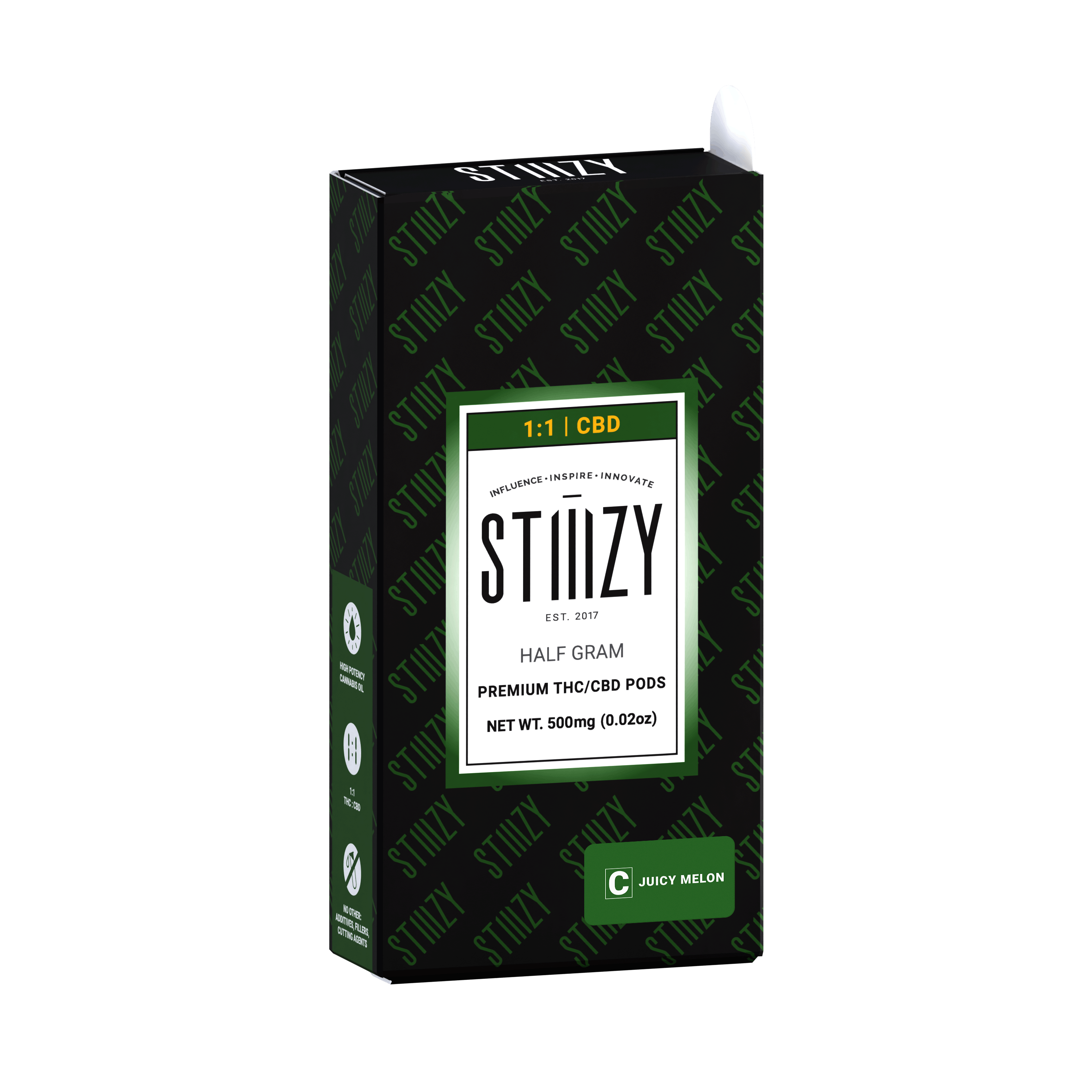 Juicy Melon 1:1 (CBD/THC) .5G Pod - Stiiizy -  - $15 - Stiiizy Pods