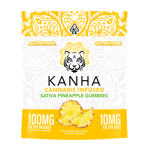 Sativa Pineapple Gummies - Kanha Treats -  - $16 - Edible