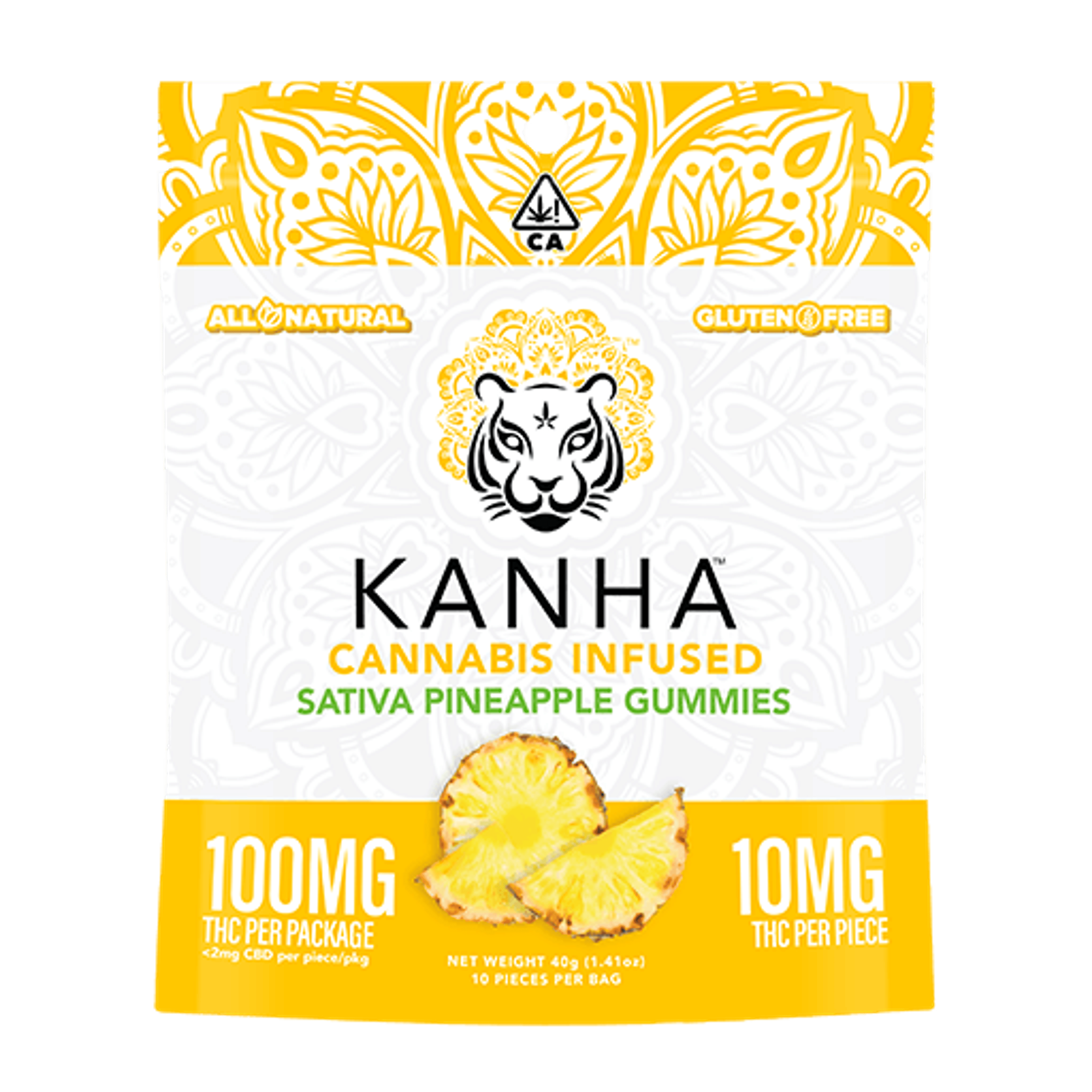 Sativa Pineapple Gummies - Kanha Treats - - $16 - Edible