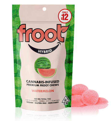 $16.66 Hybrid 10pc Watermelon Froot gummy Gummy 100mg - froot -  - $12 - Edibles