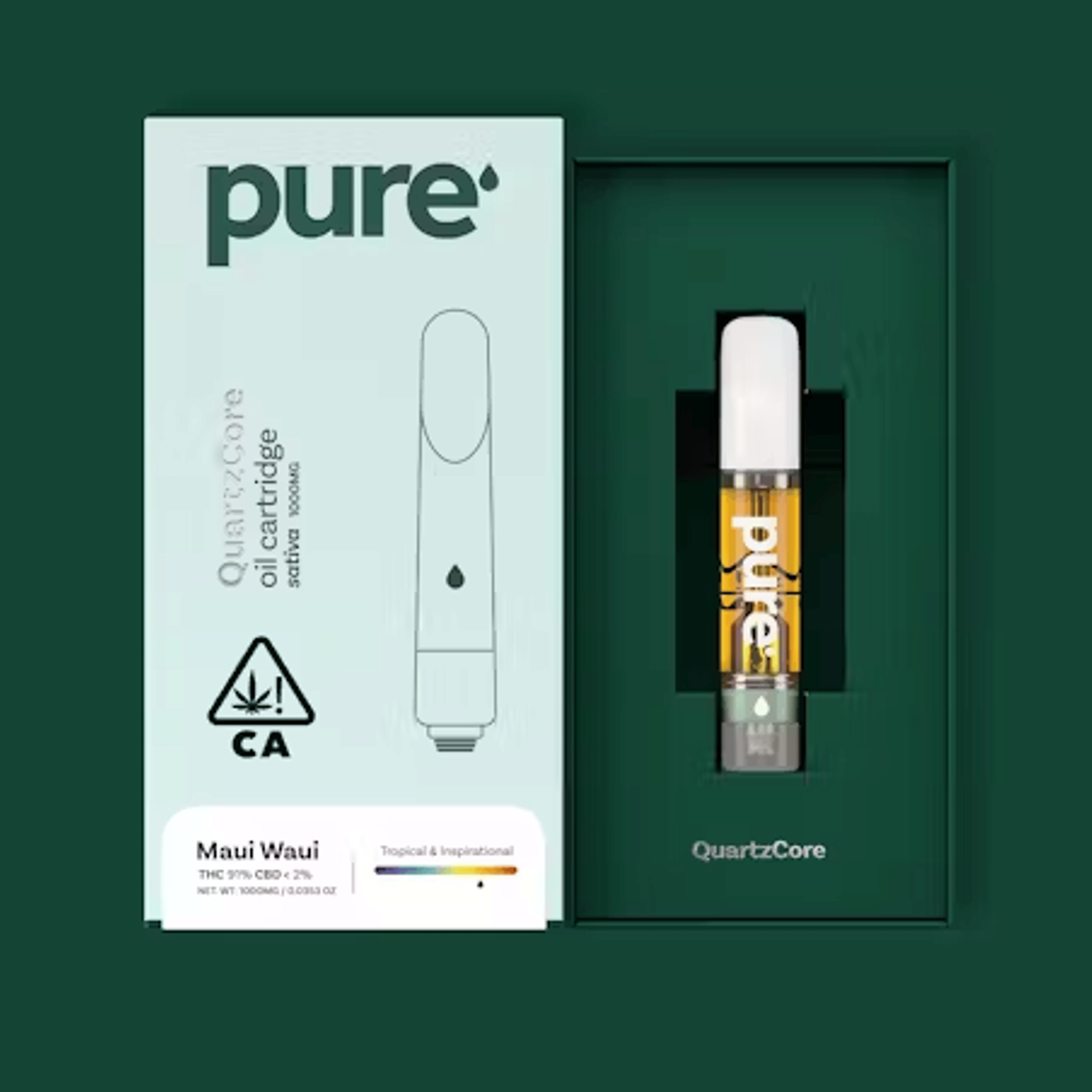 Pure - Maui Wowie Quartz-Core Cart 1g - Pure Vape - Pure - Maui Wowie Quartz-Core Cart 1g - $29 - 1g Vape Carts & Pods