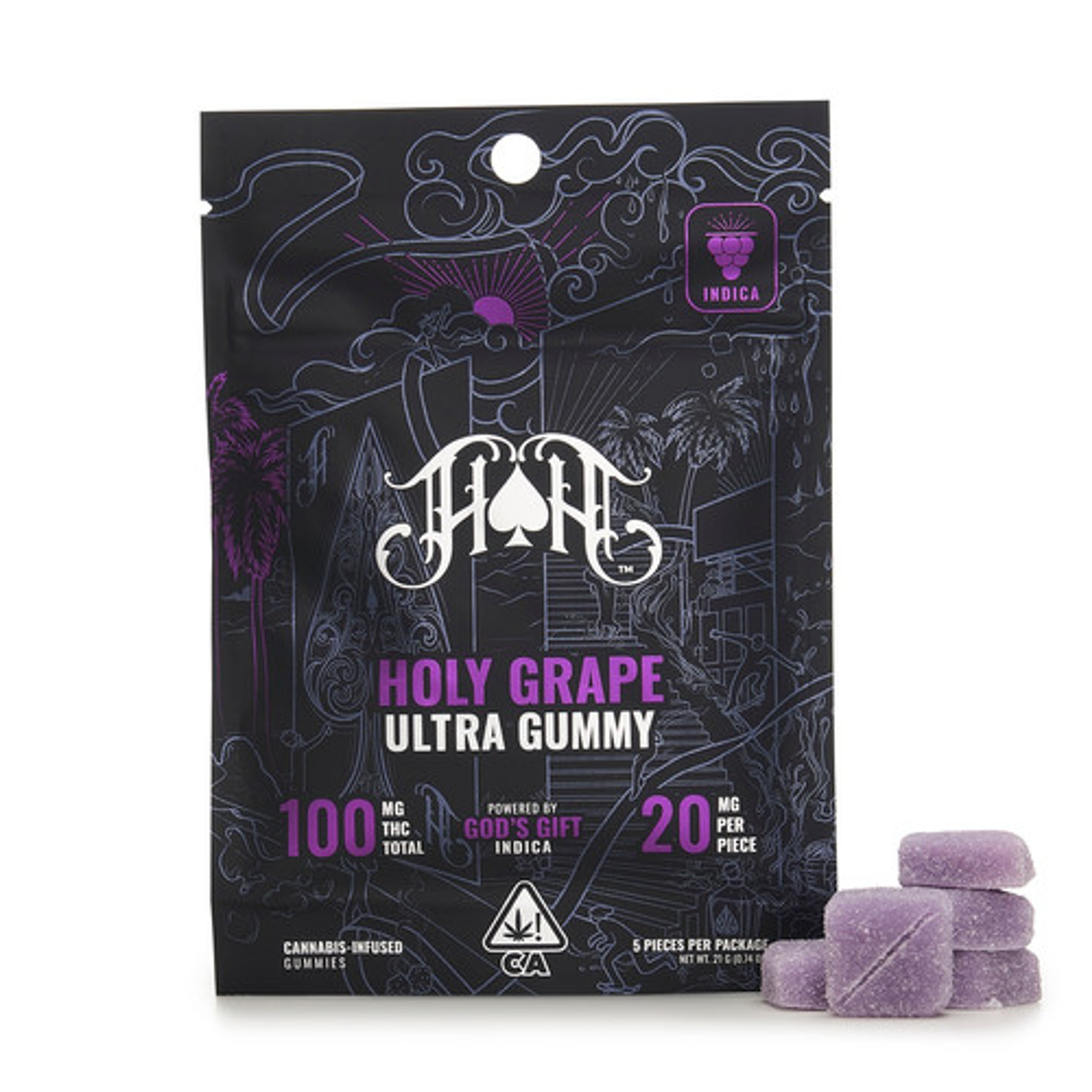 Holy Grape Ultra Pure THC Gummies 100mg - Heavy Hitters - - $15.30 - Edibles