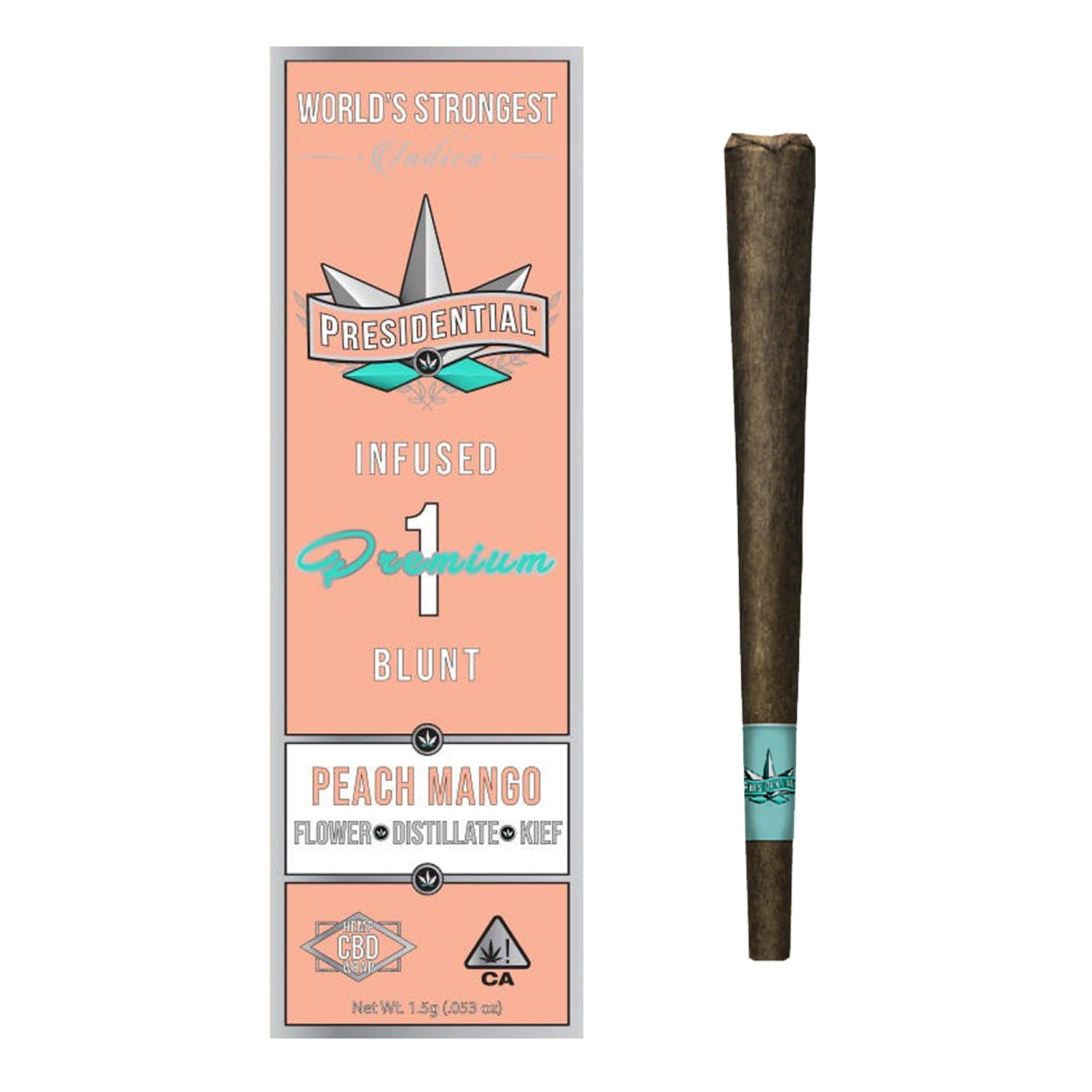 Peach Mango (I/H) 1.5g Moon Rock Blunt - Presidential - Peach Mango (I/H) Moon Rock Blunt - $17 - Prerolls