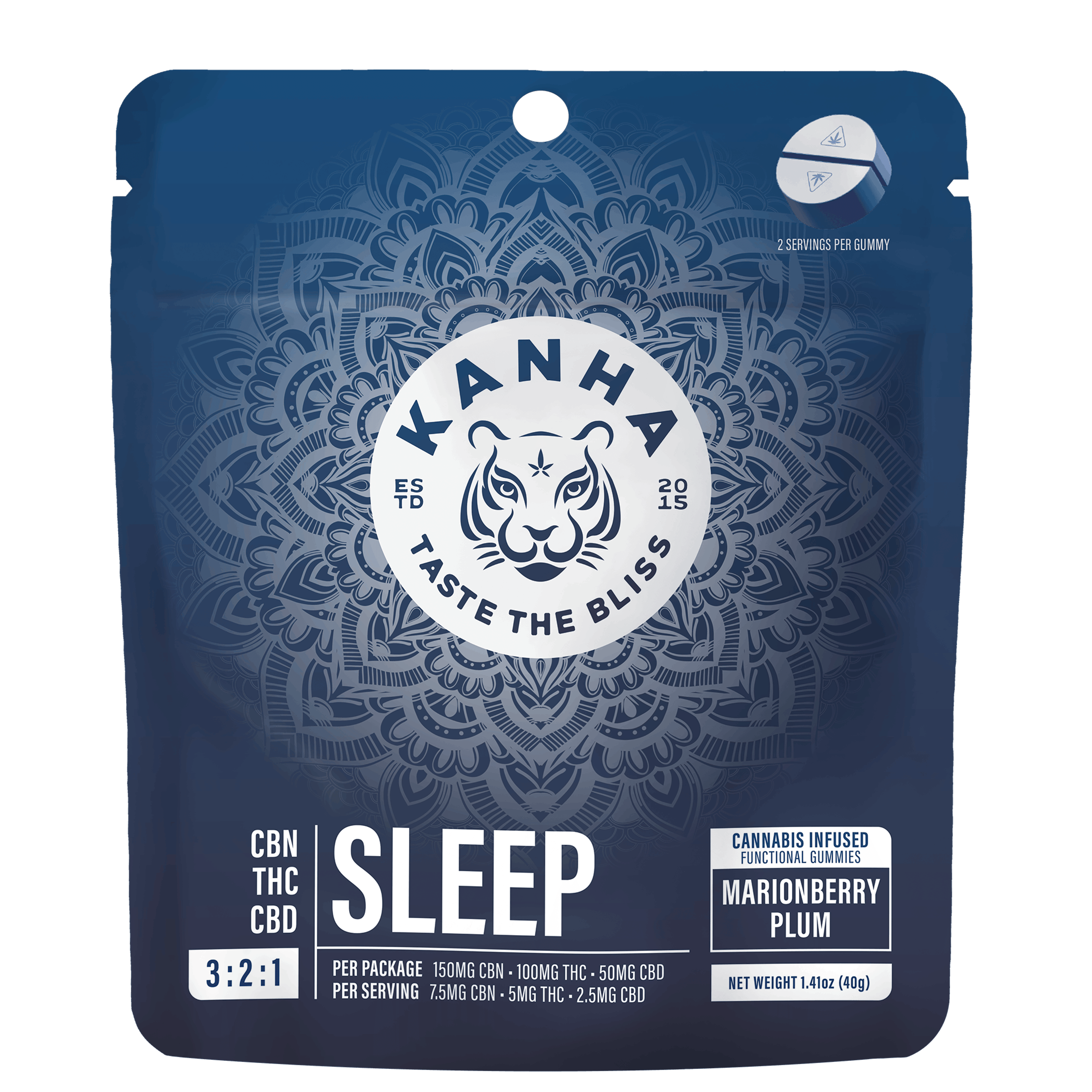 NANO SLEEP 3:2:1 Marionberry Plum Gummies - 150mg CBN 100mg THC 50mg CBD per bag - Kanha Gummies - - $25 - Edibles