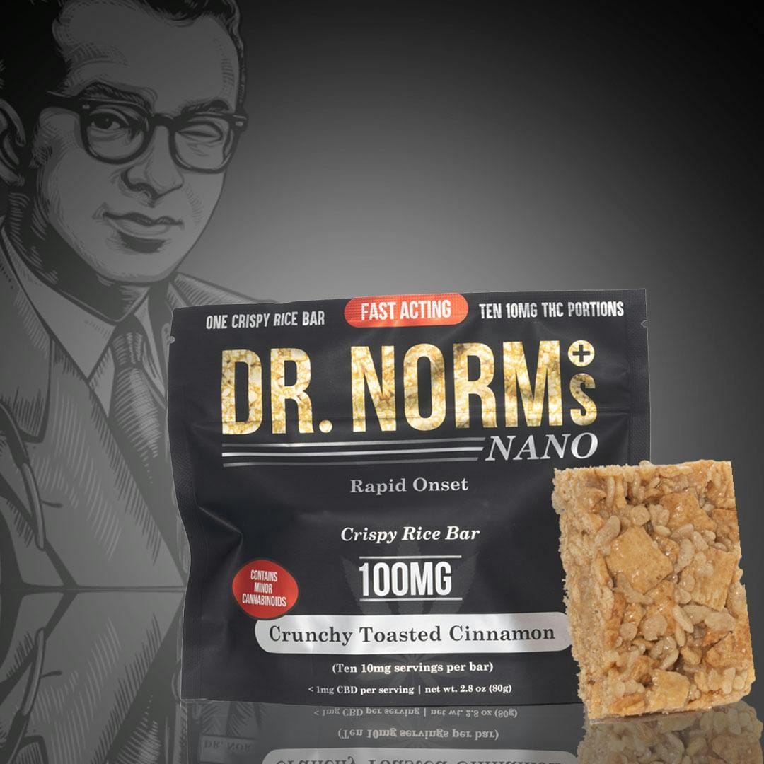 Crunchy Toasted Cinnamon Crispy Rice Bar - Fast-Acting Gluten-Free 100mg - Dr. Norm's -  - $17.50 - Edibles