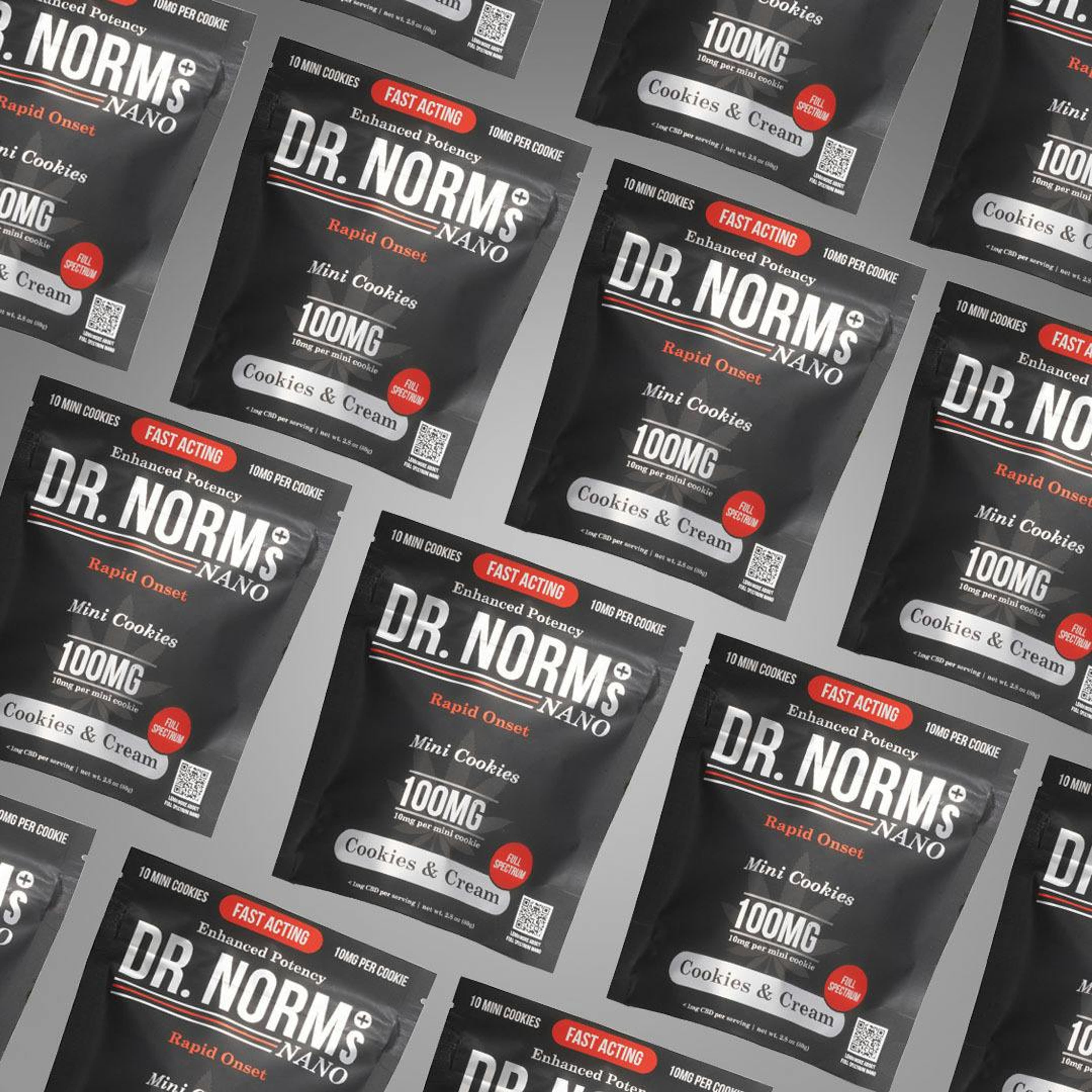 Cookies & Cream Fast-Acting Nano Cookies - Dr. Norm's - 10 Mini Cookies - $14.99 - Edibles