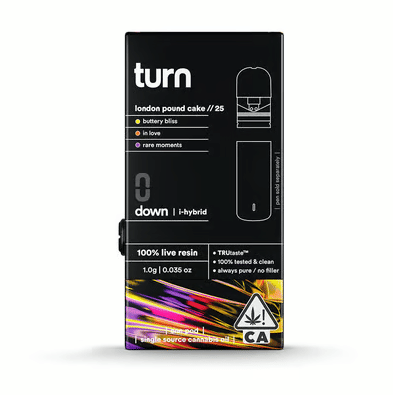 Turn Down Live Resin POD | 1g - London Pound Cake // 25 - Indica Hybrid - Turn -  - $36 - Vape Carts