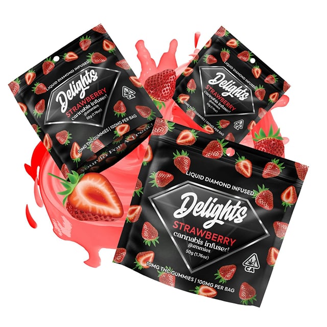 Delights Strawberry Gummies Liquid Diamond Infused