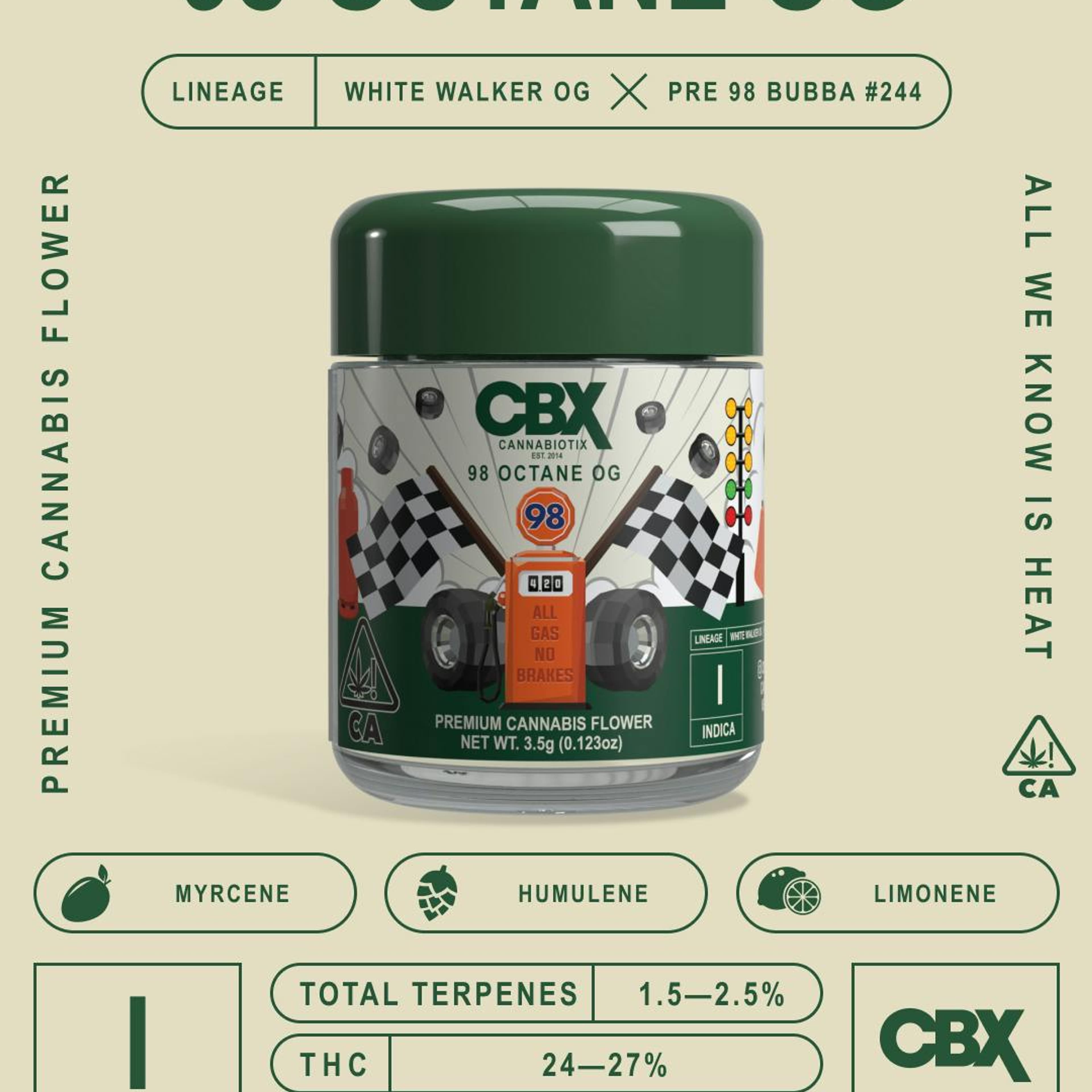 CBX | 3.5g - 98 Octane - Indica - Cannabiotix - - $48 - Flowers