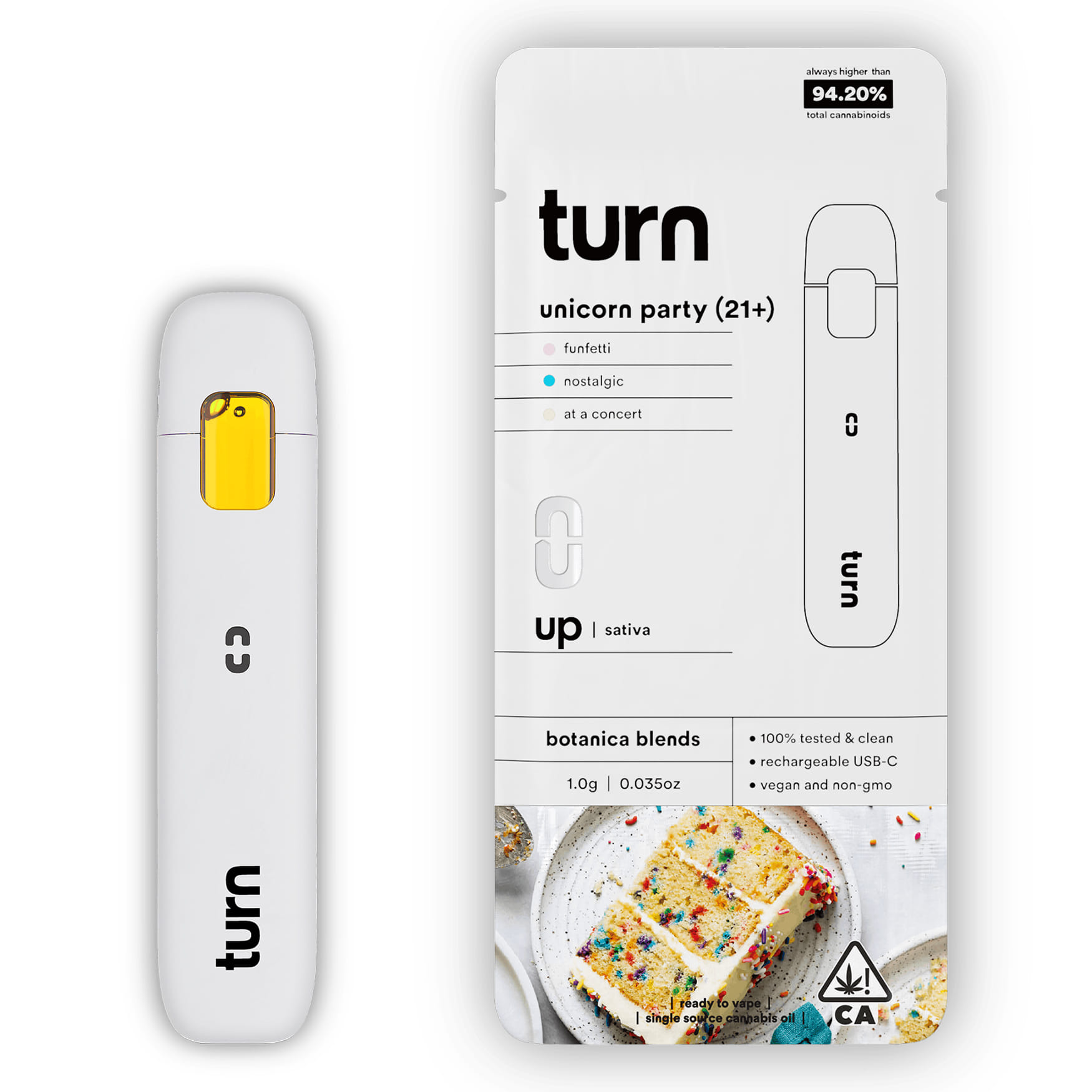 Unicorn Party (S) BB 1g AIO - Turn Brand - Unicorn Party (S) - $26 - Vape Cartridge