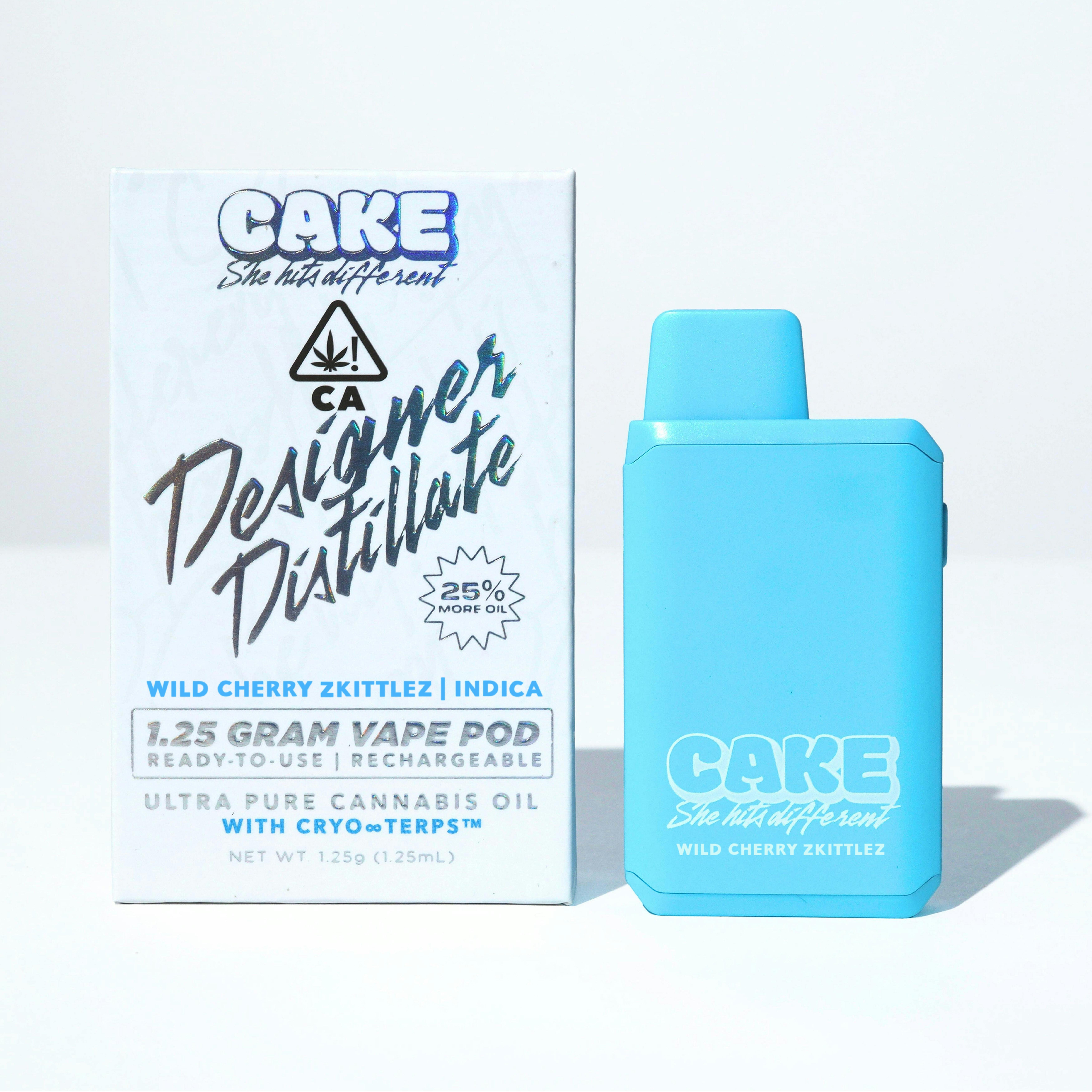CAKE Designer Distillate | 1.25g - Wild Cherry Zkittlez - AIO - Indica - CAKE she hits different -  - $22.75 - All-In-Ones