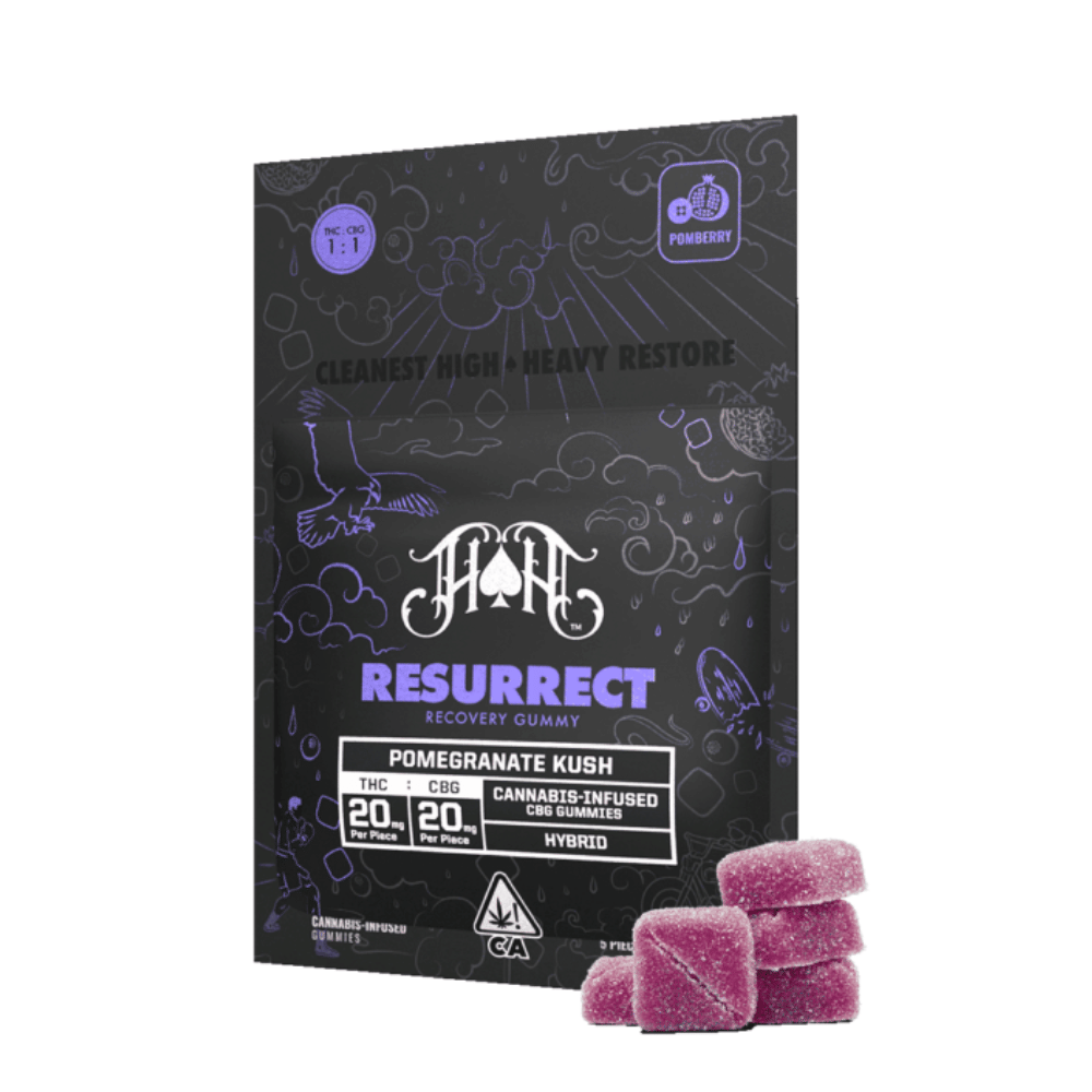 Resurrect Recovery: Pomegranate Kush Gummies - Heavy Hitters - 5 Piece - $22 - Edibles