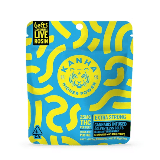 Kanha - Solventless Blueberry Lemon Drop Live Rosin Sour Belts NANO Gummies - Kanha - Kanha - Solventless Blueberry Lemon Drop Live Rosin Sour Belts NANO Gummies - $30 - Edible