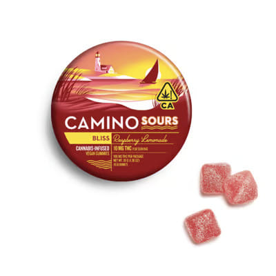Camino Sours: Raspberry Lemonade - Kiva Confections - 10 Piece - $20 - Edibles