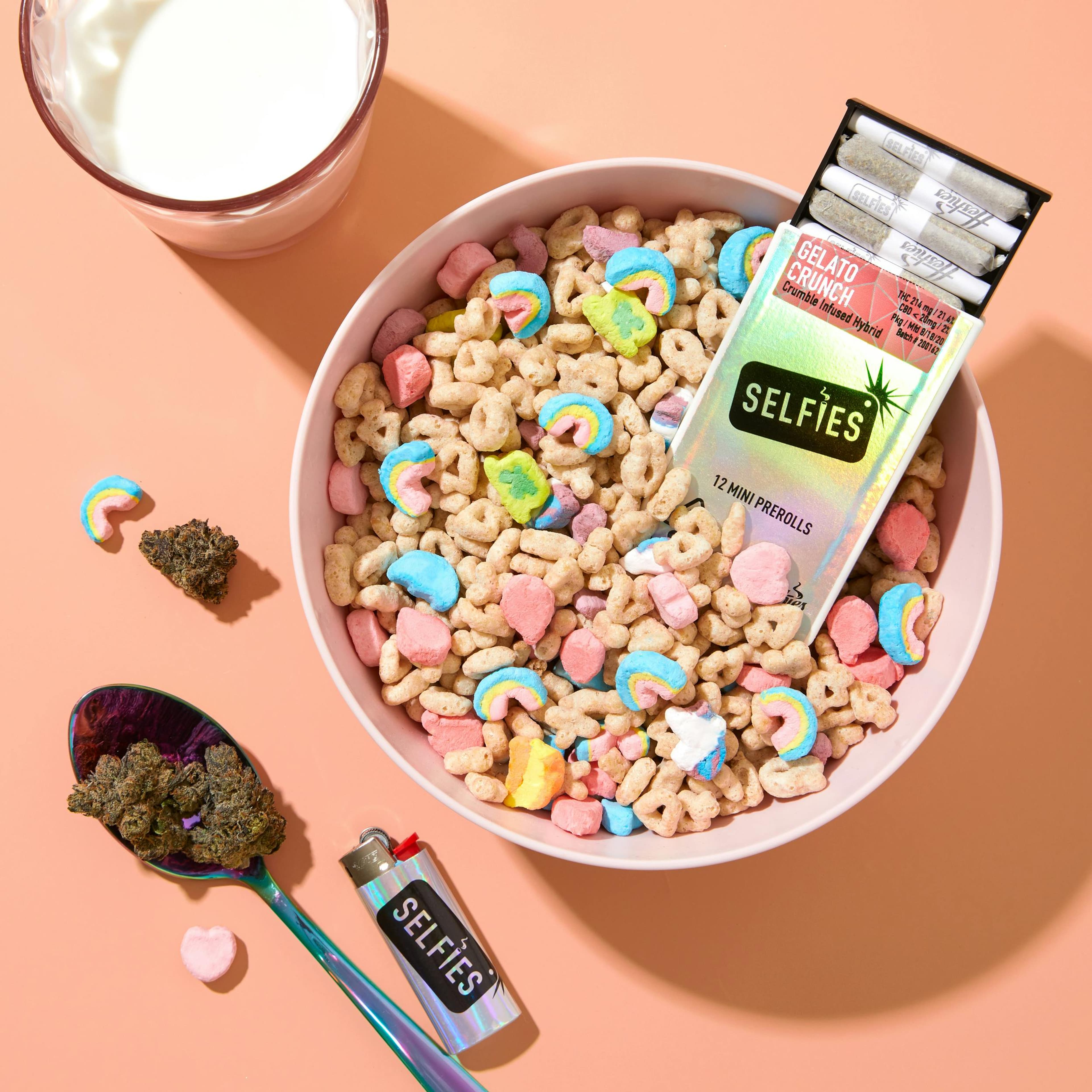 Gelato Crunch 3g Crumble-Infused 12 Preroll Pack - Selfies - .25g 12 Pack Hybrid - $40 - Infused Preroll Pack