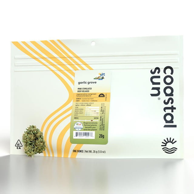 Coastal Sun Sungrown Flowers - Garlic Grove (28g Sativa)