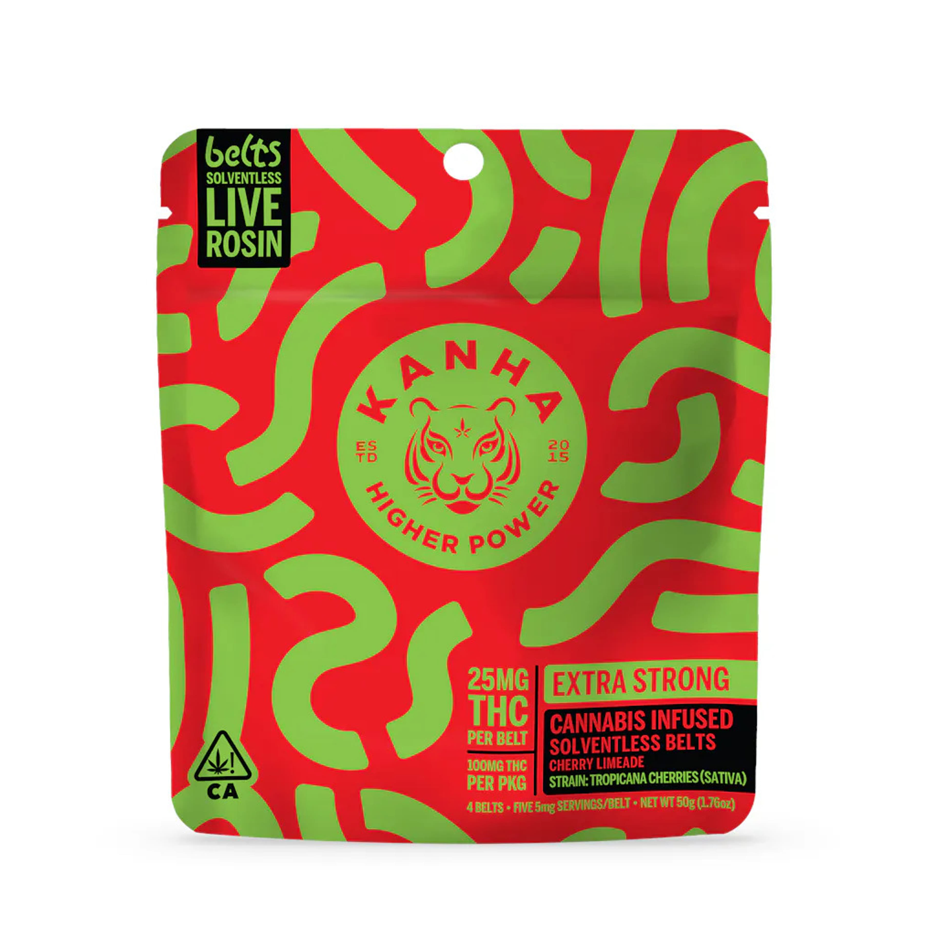 Cherry Limeade Solventless Live Rosin Gummy Belts - Kanha - 4 Piece - $22 - Edibles