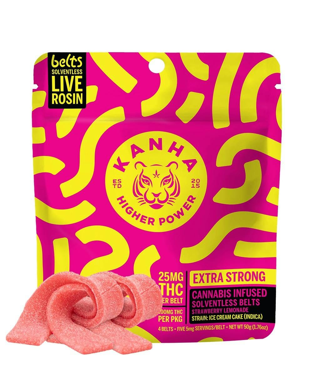 Kanha - Solventless Strawberry Lemonade Live Rosin Sour Belts NANO Gummies - Kanha - Kanha - Solventless Strawberry Lemonade Live Rosin Sour Belts NANO Gummies - $30 - Edible